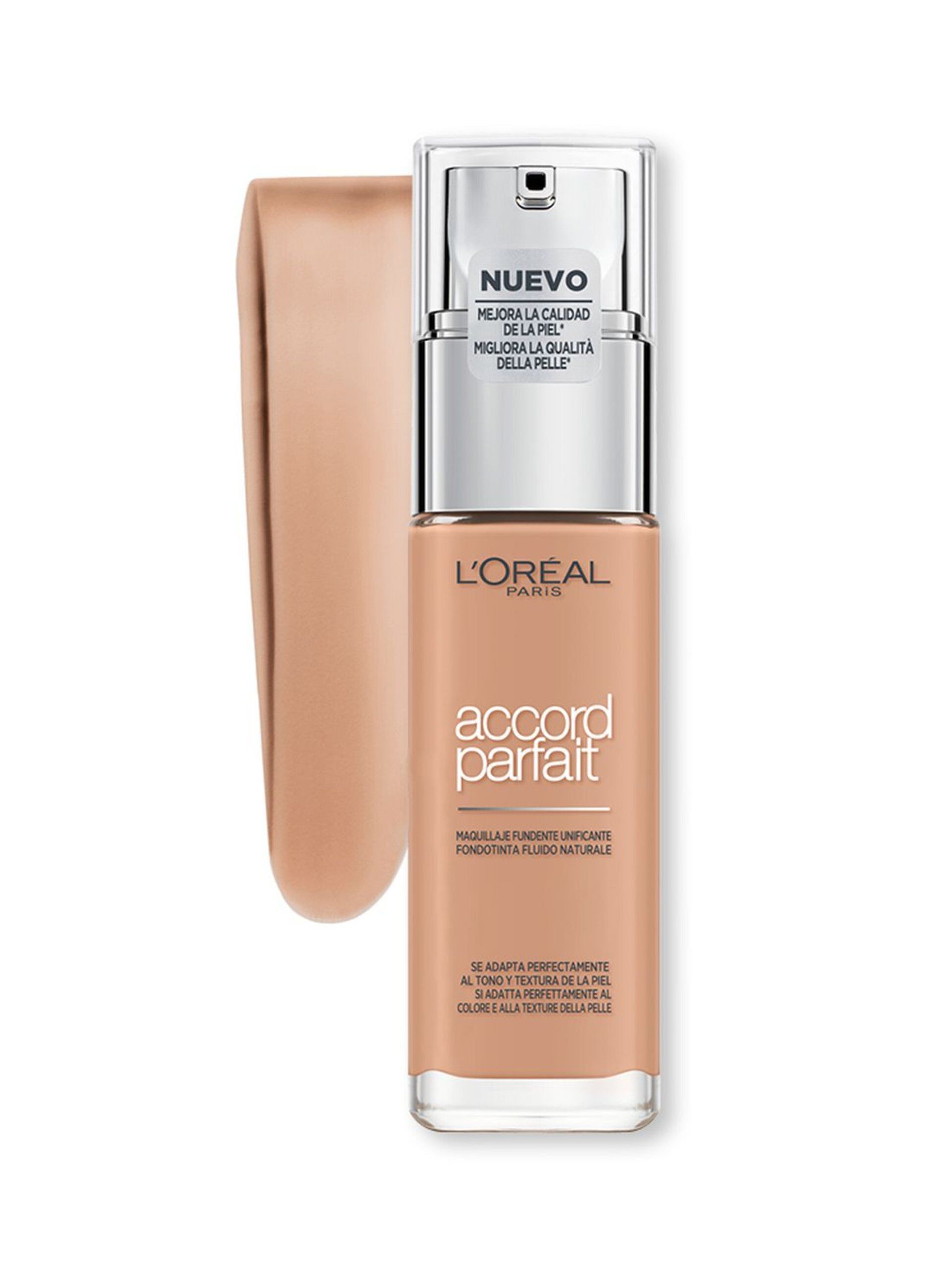 L'Oréal Paris Accord Parfait, Fondotinta Liquido, Pelli da Secche a Normali, Formula Arricchita con Acido Ialuronico, Colore: Sable rosé (5.R), 30 ml._1