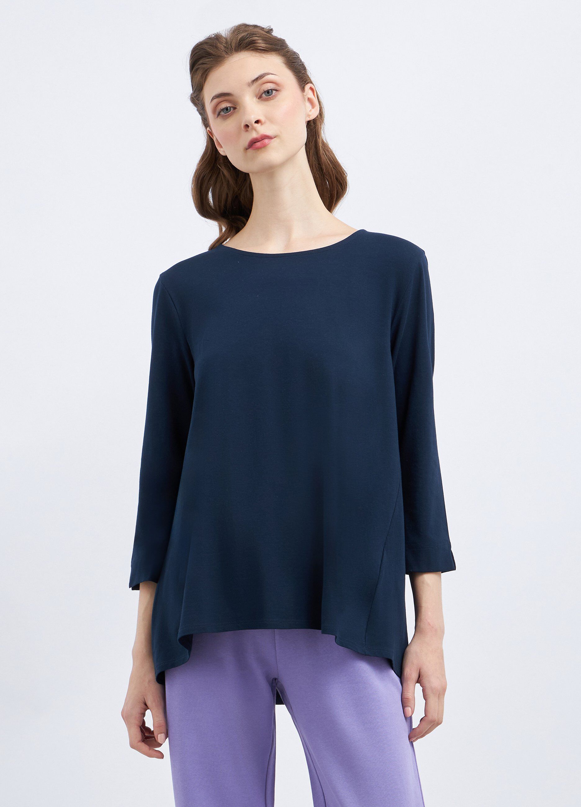 T-shirt in cotone stretch donna_0