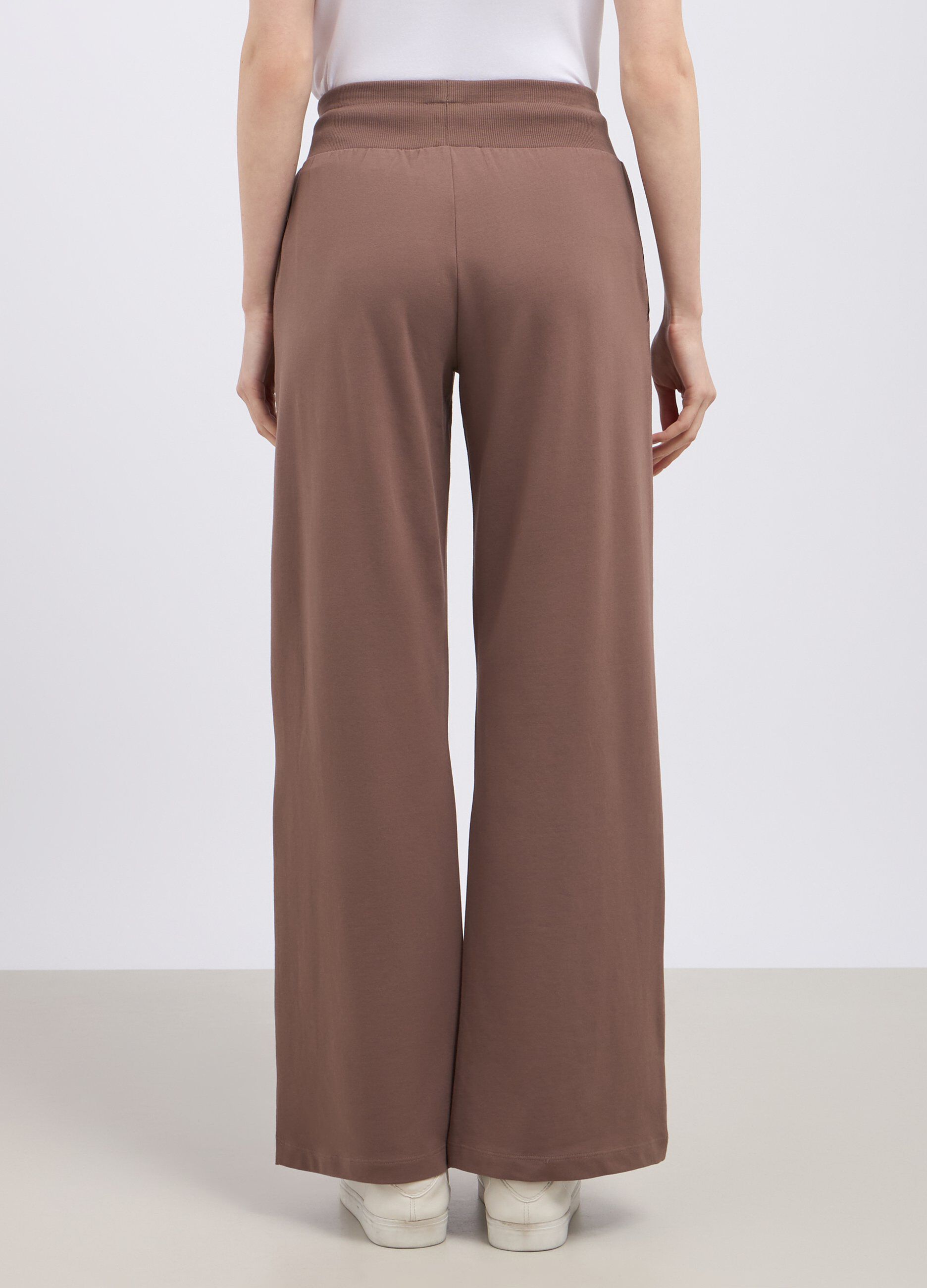 Pantaloni in cotone stretch flare fit donna_1