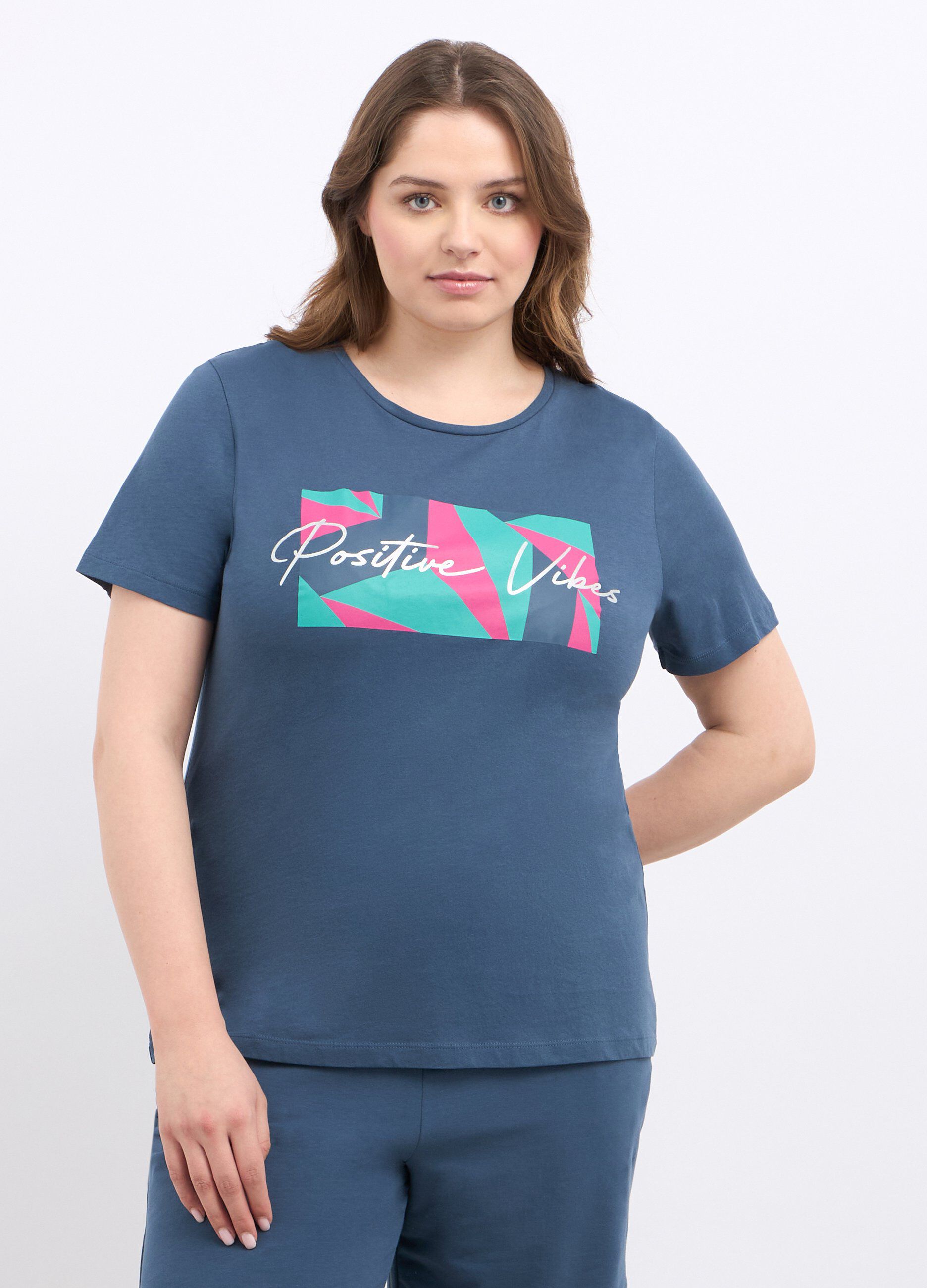 T-shirt fitness in puro cotone donna curvy_0