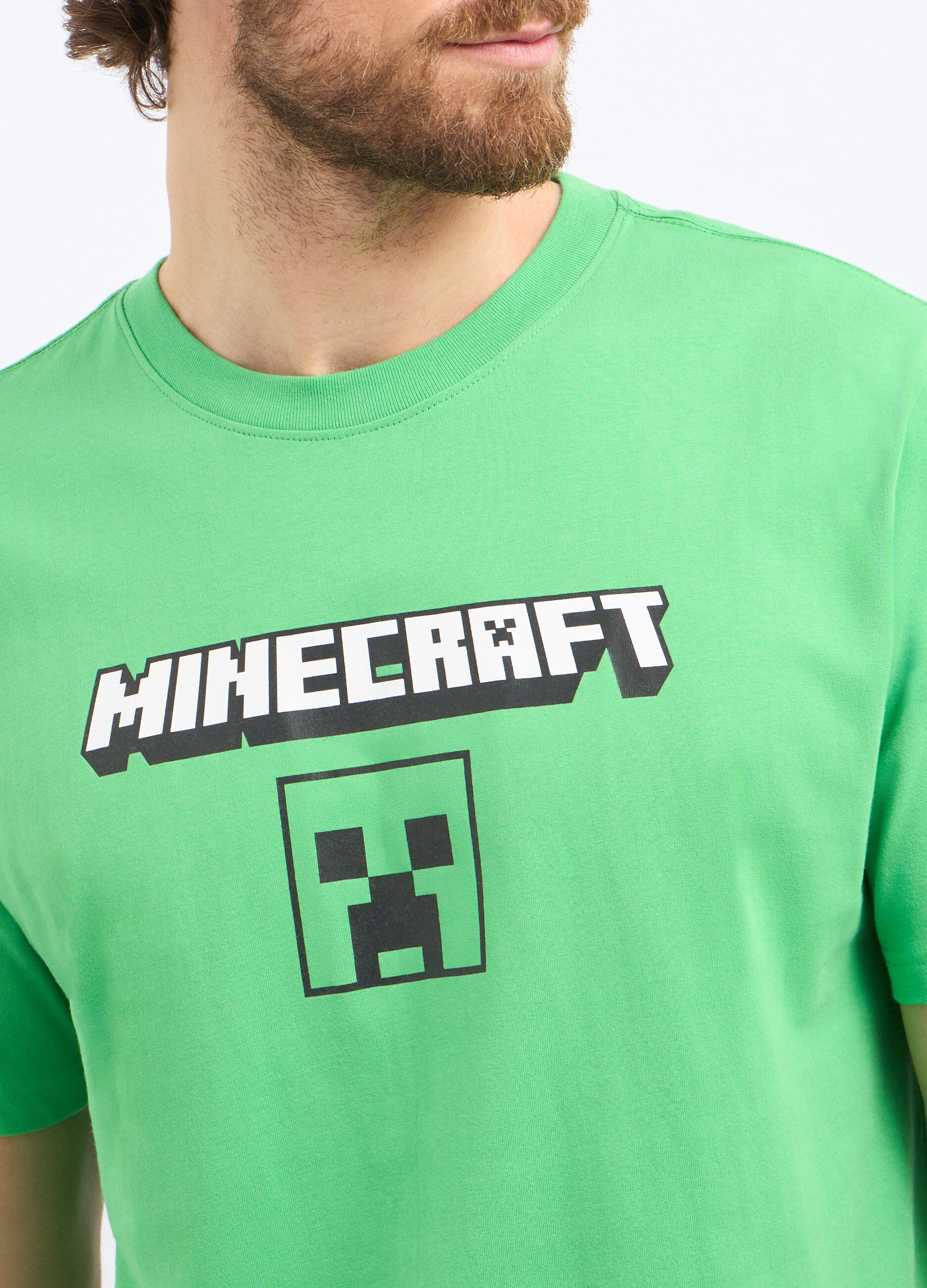 T-shirt girocollo Minecraft in puro cotone uomo_2
