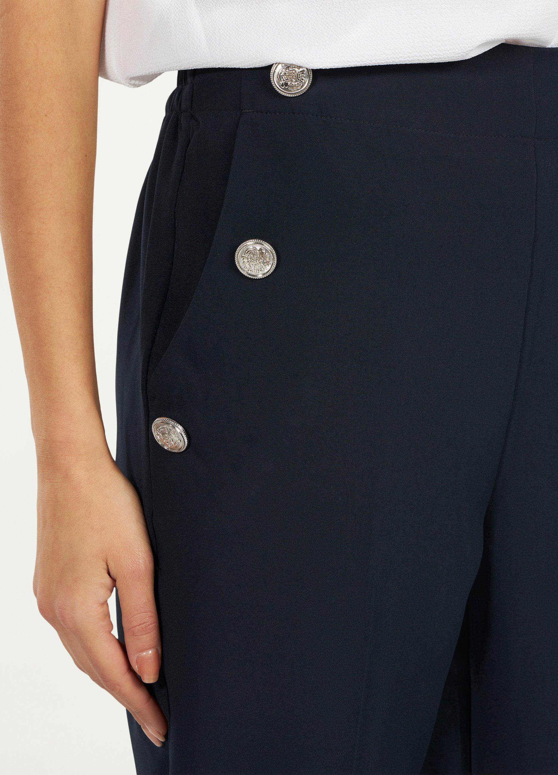 Pantaloni eleganti con bottoni gioiello donna_2