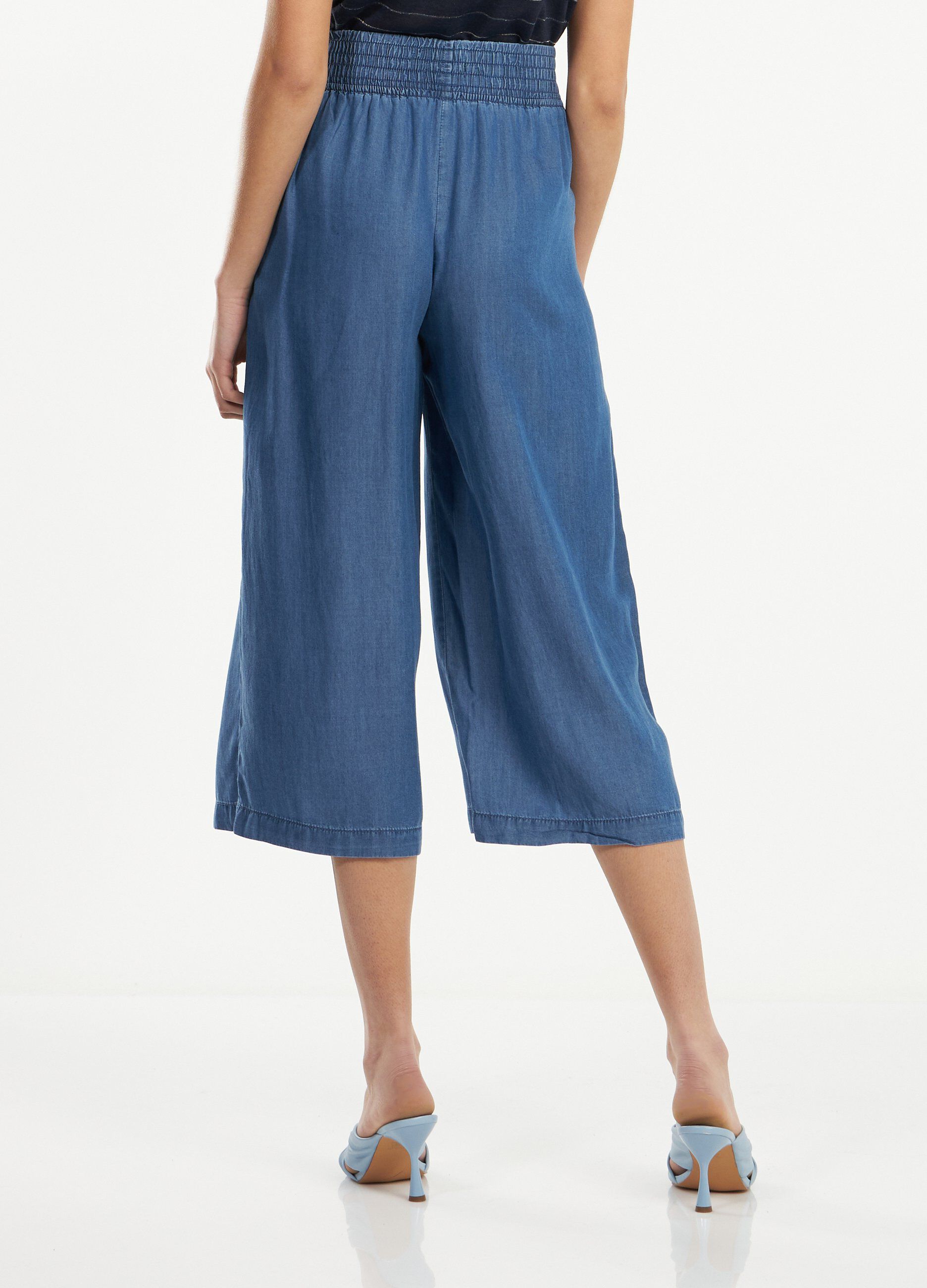 Jeans cropped wide leg in denim lyocell donna_1