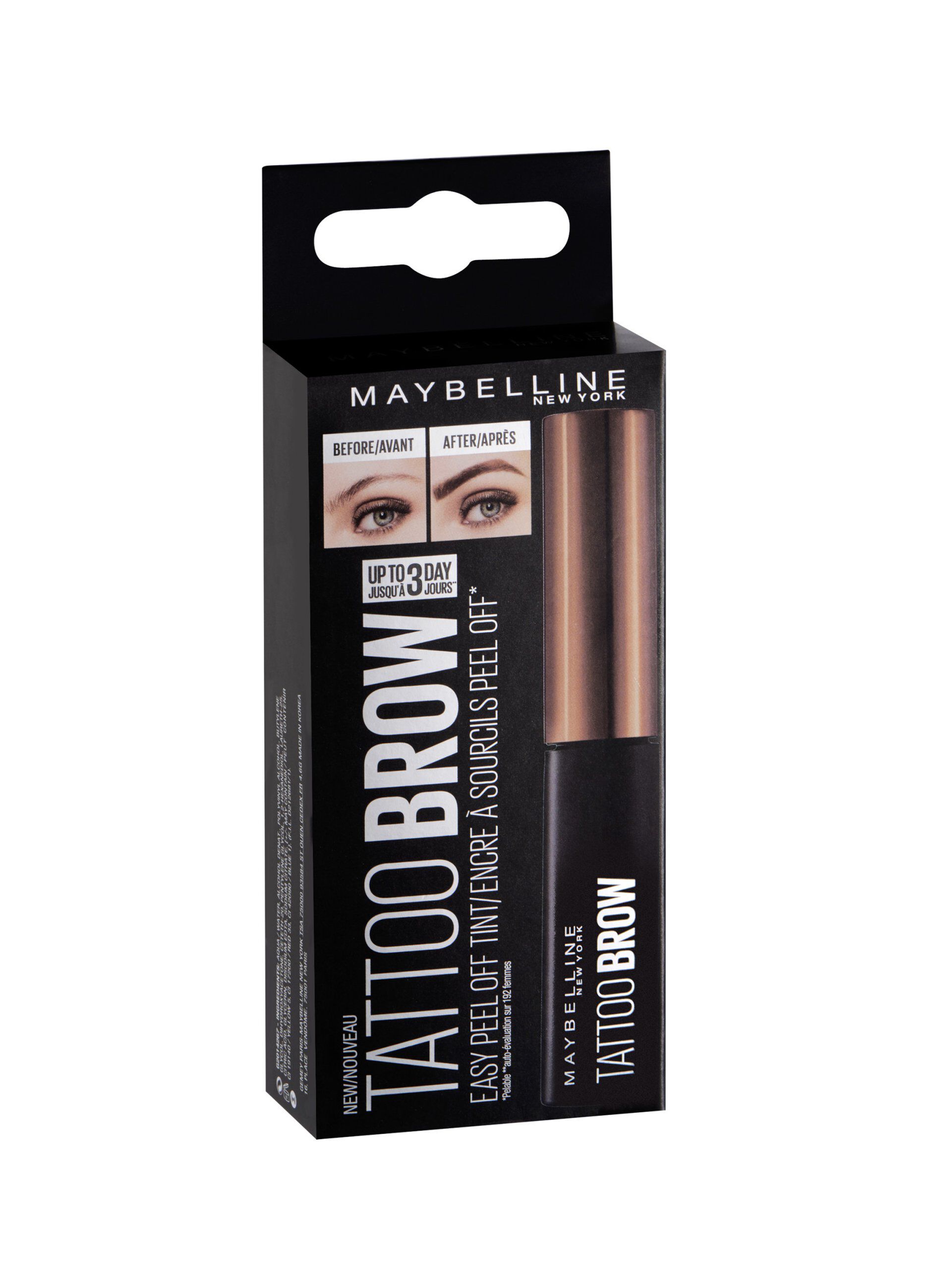 Maybelline New York Tinta Sopracciglia Tattoo Brow Peel-Off, Risultato Definito fino a 3 Giorni, Light Brown (01), 4.6 g._1