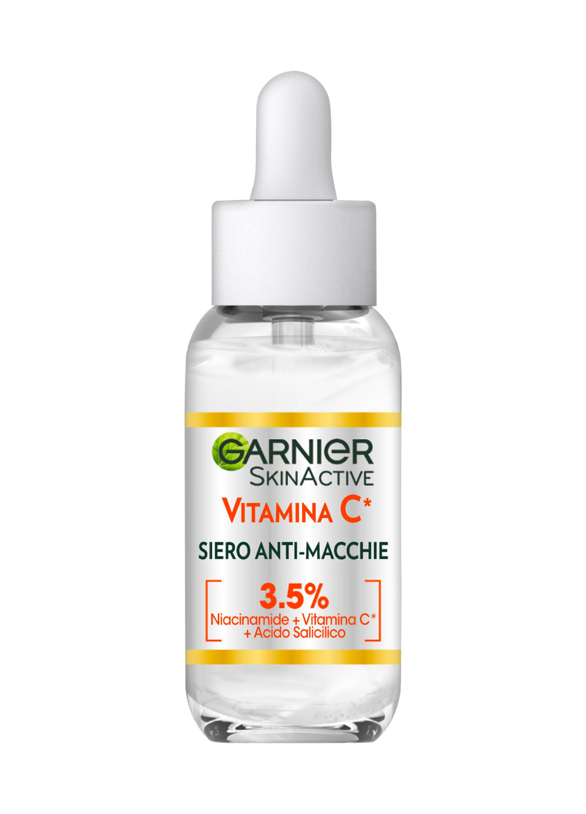 Garnier Siero Vitamina C Anti-Macchie, Illuminante e Rimpolpante, Arricchito con Vitamina C, Niacinamide e Acido Salicilico, Pelle Libera dalle Macchie Scure in Solo 6 Giorni e Incarnato Luminoso, 30 ml._0