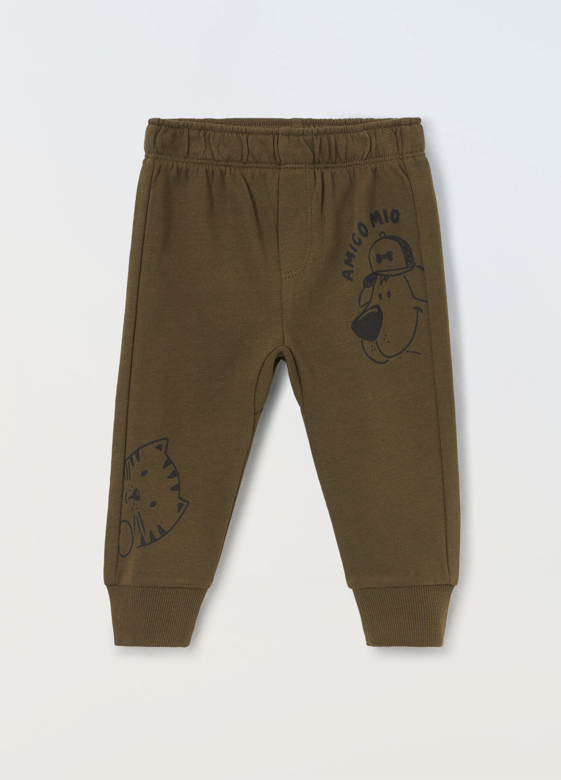 Joggers in french terry di puro cotone neonato_0