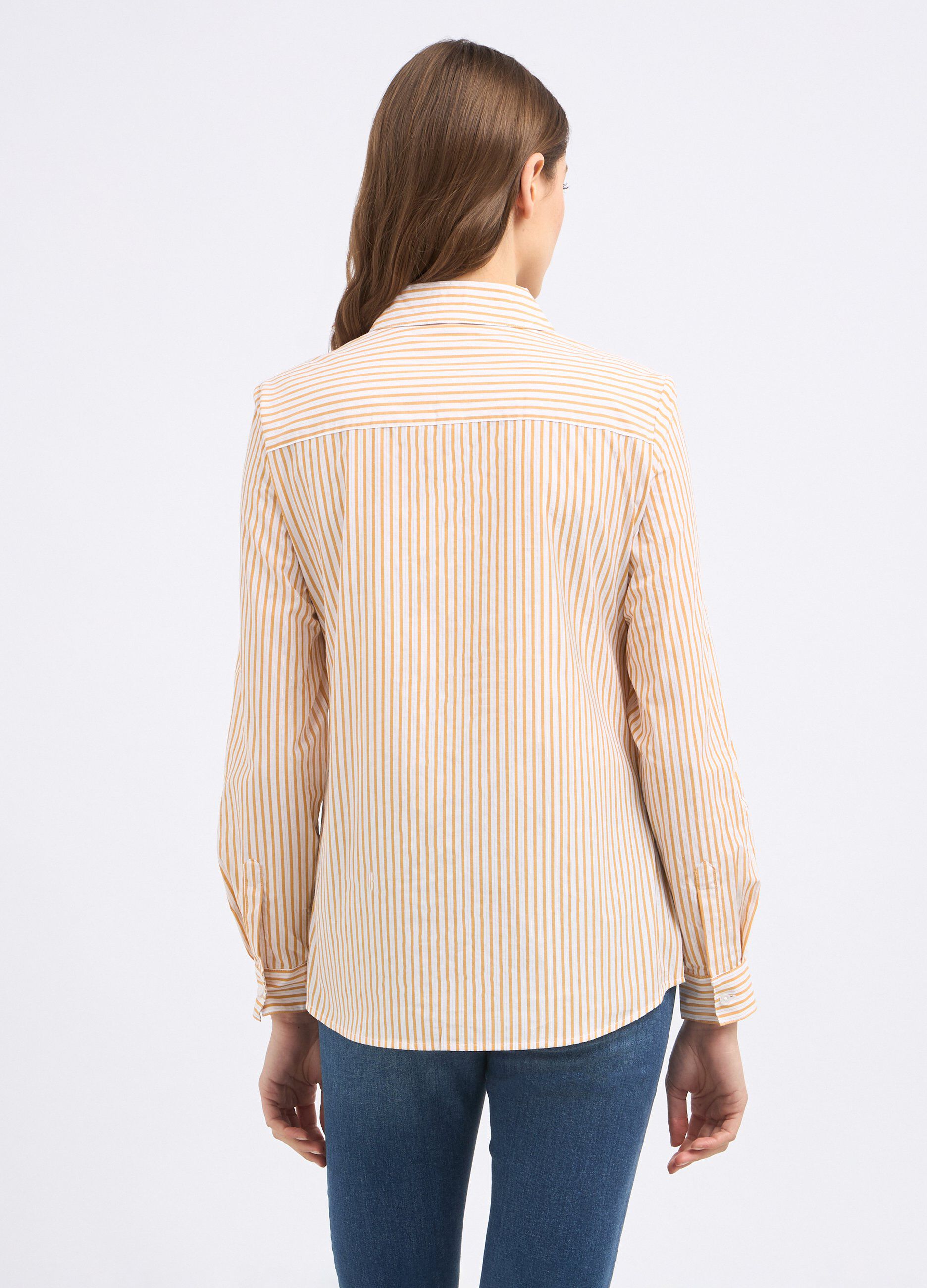 Camicia in cotone con filo lurex donna_1