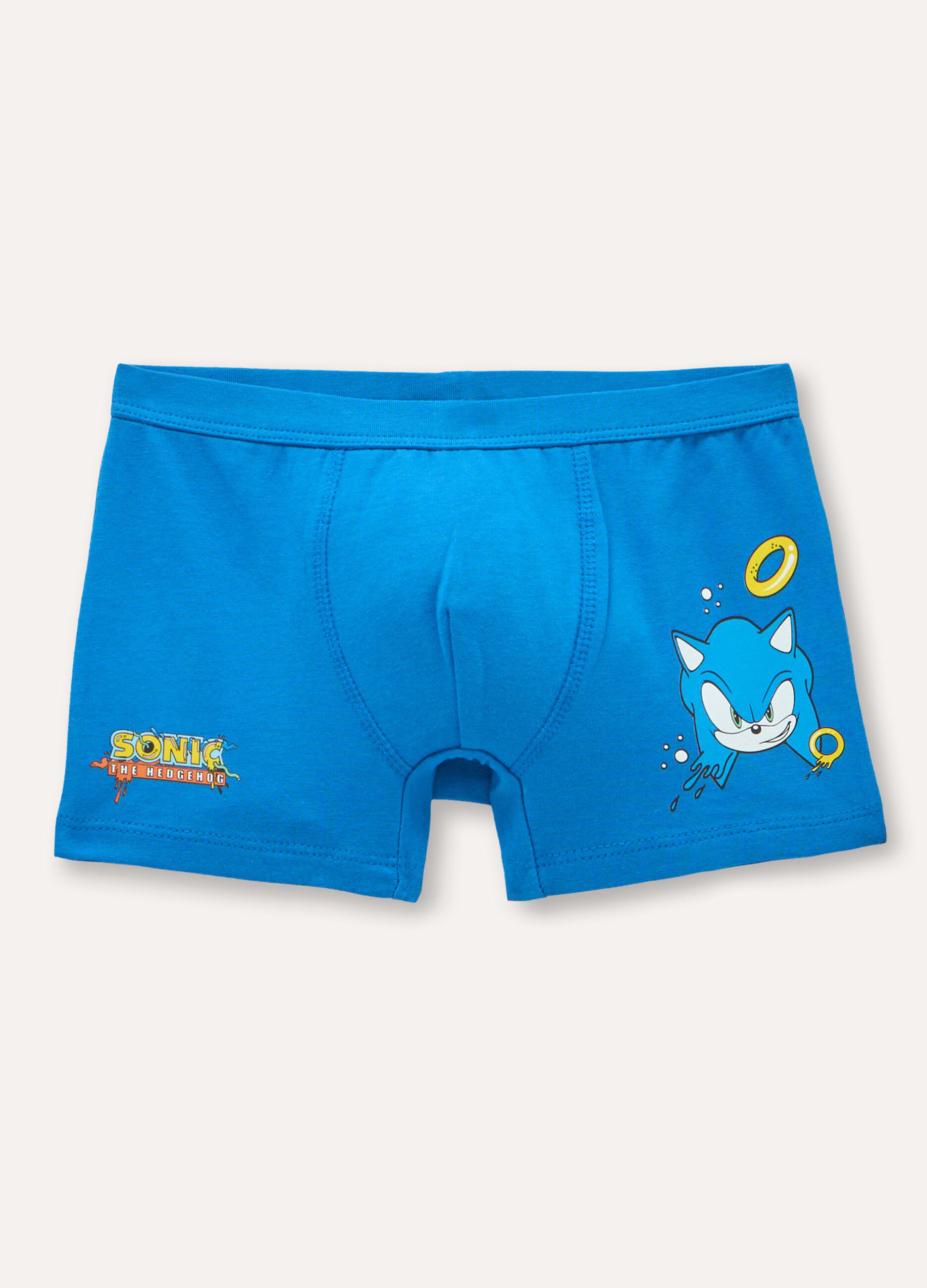 Pack 3 boxer Sonic in cotone stretch bambino