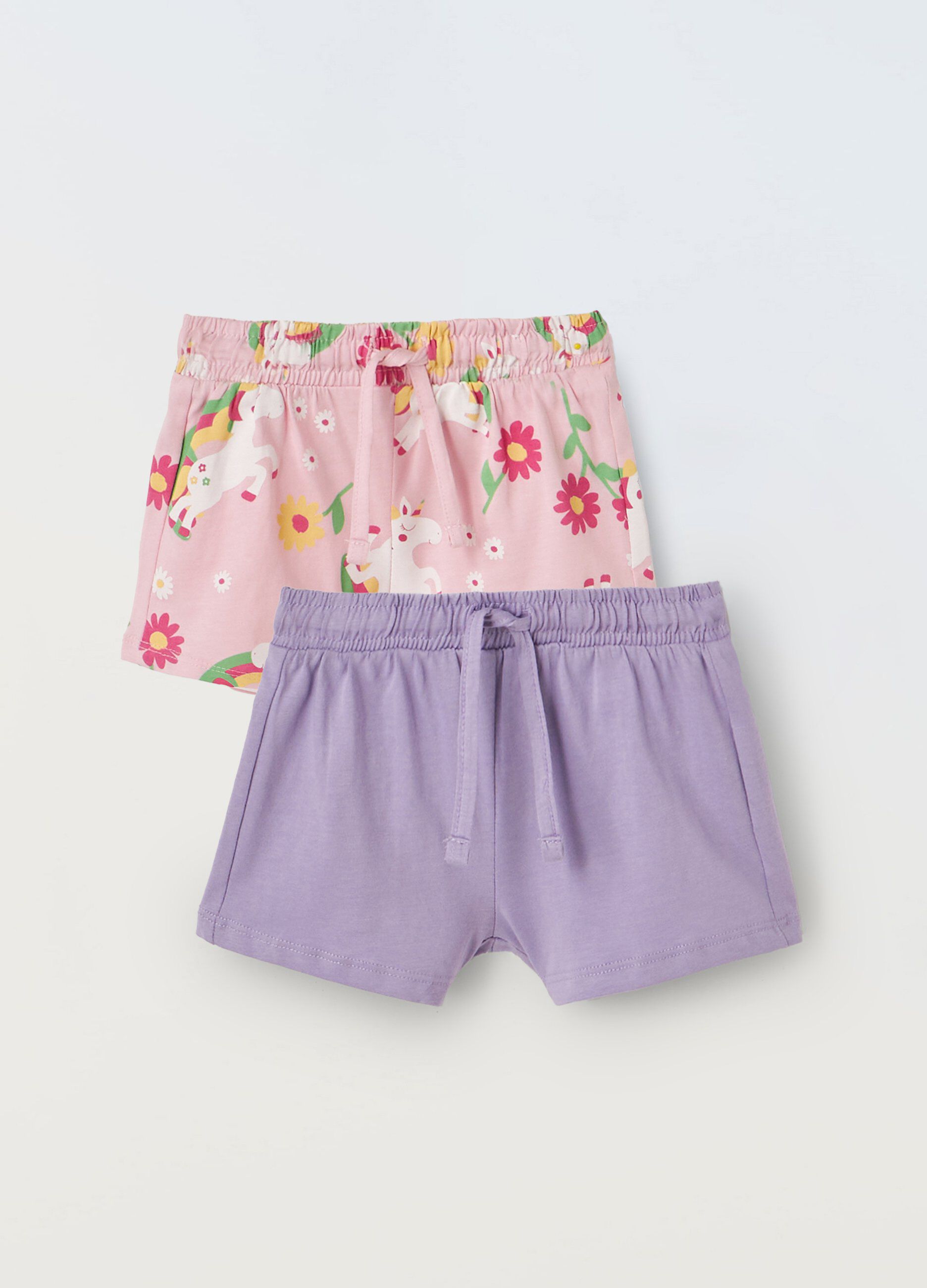 Pack 2 shorts in puro cotone neonata_0