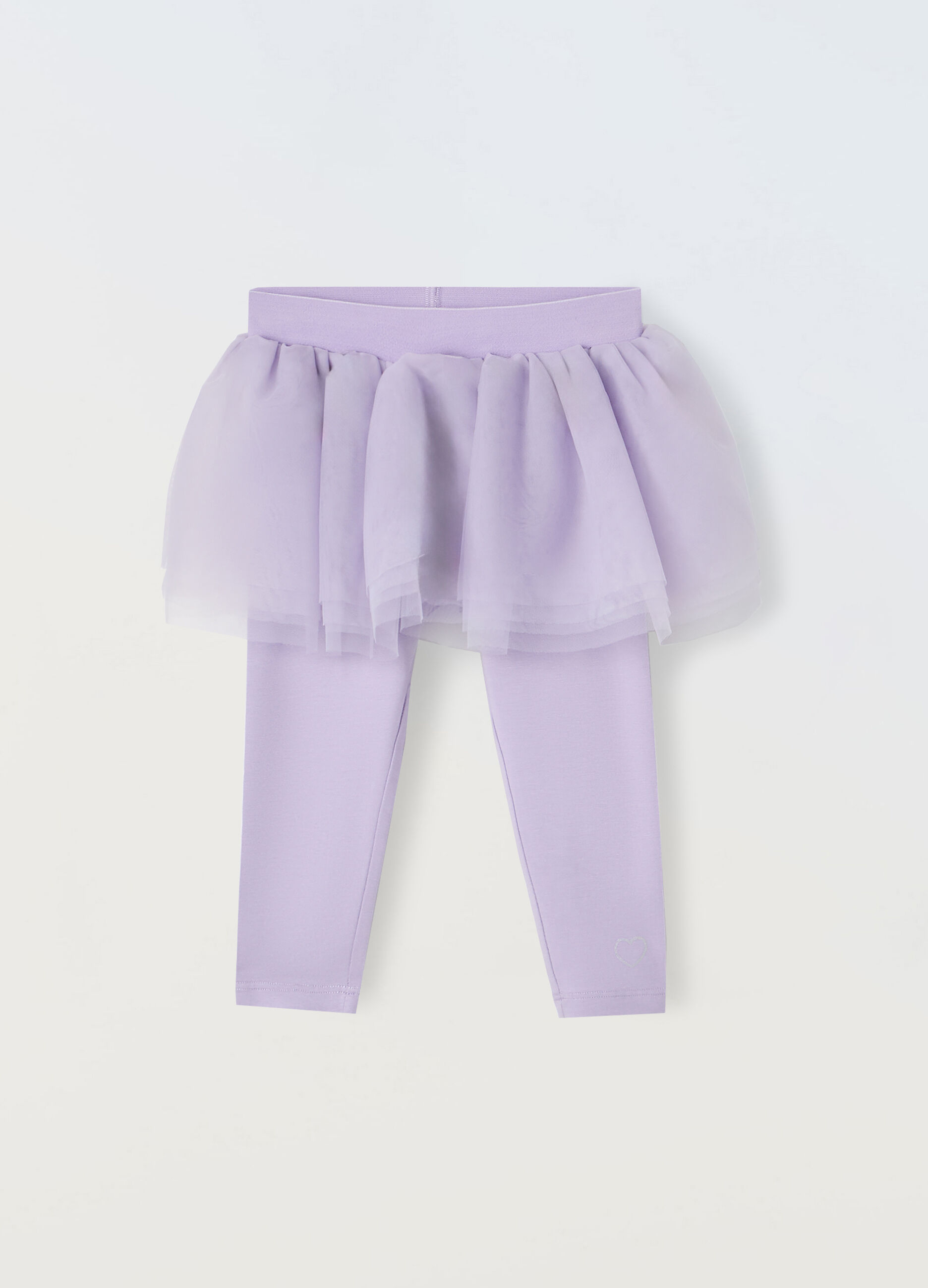 Leggings con gonna in tulle neonata_0