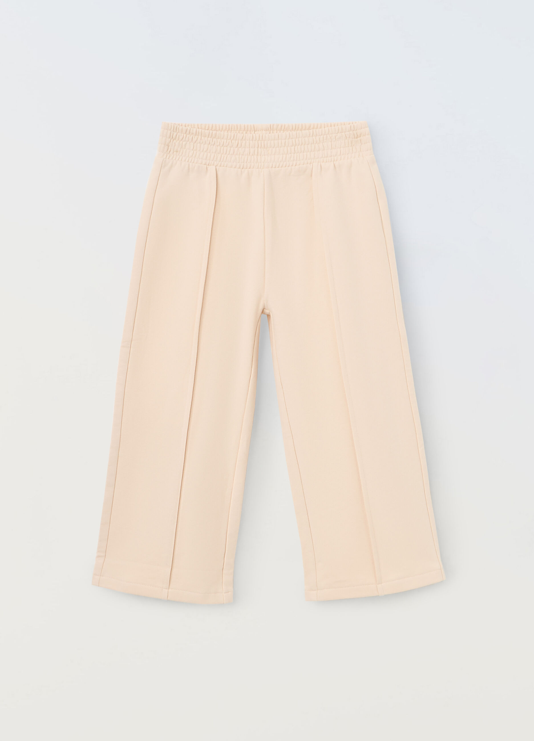 Pantaloni in cotone fleece wide leg bambina_0