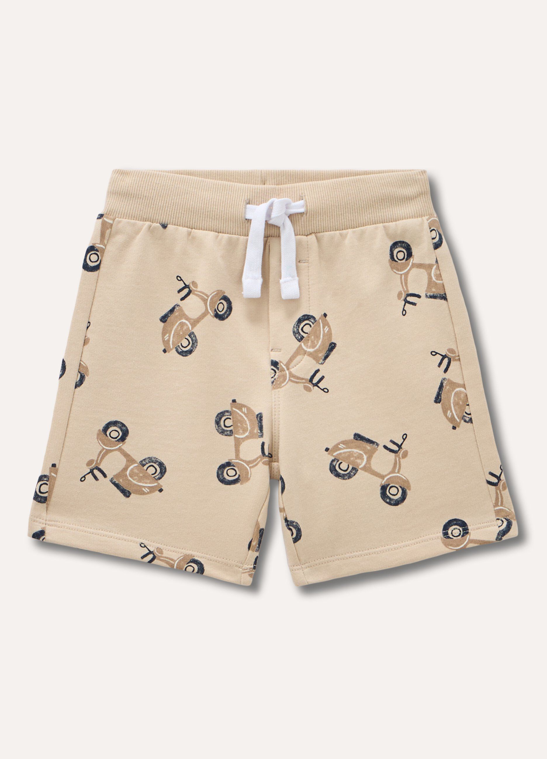 Shorts in felpa di puro cotone stampato neonato_0