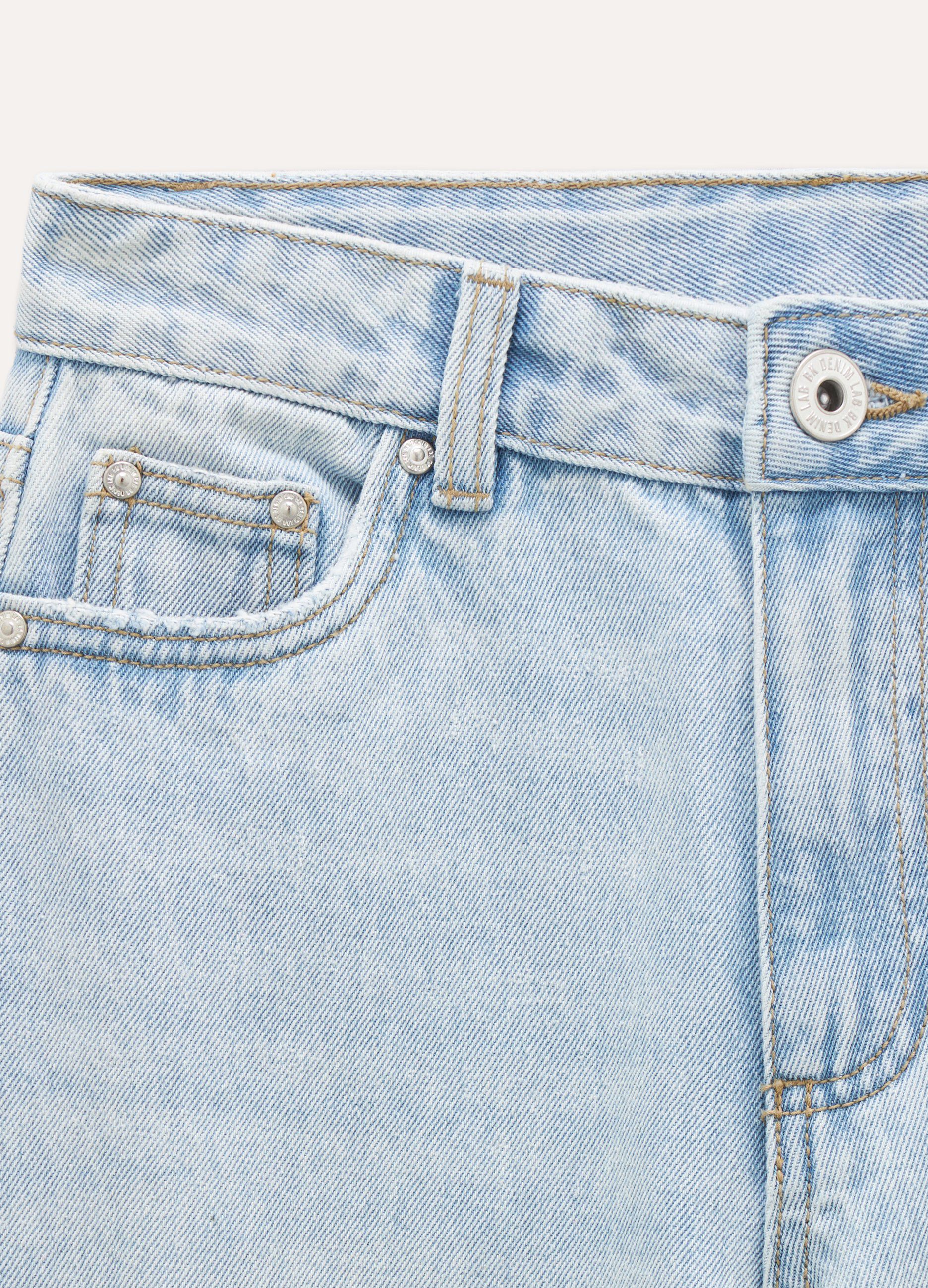 Jeans in puro cotone wide leg ragazza_1