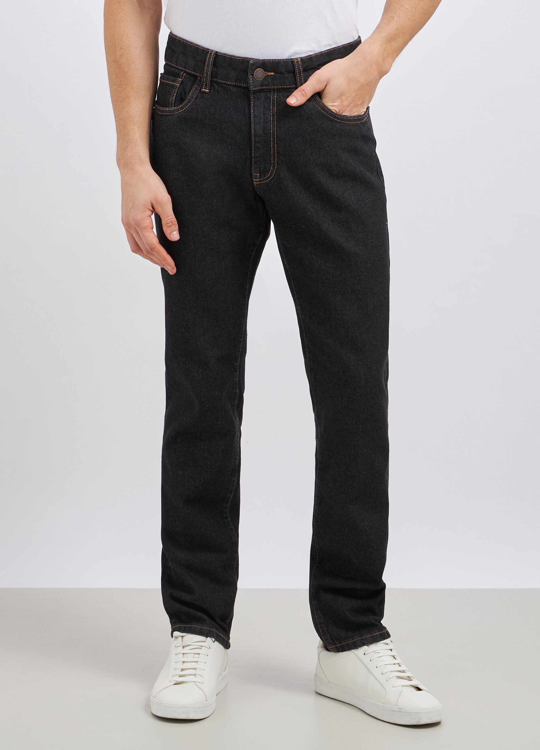 Jeans modello 5 tasche in puro cotone uomo_1