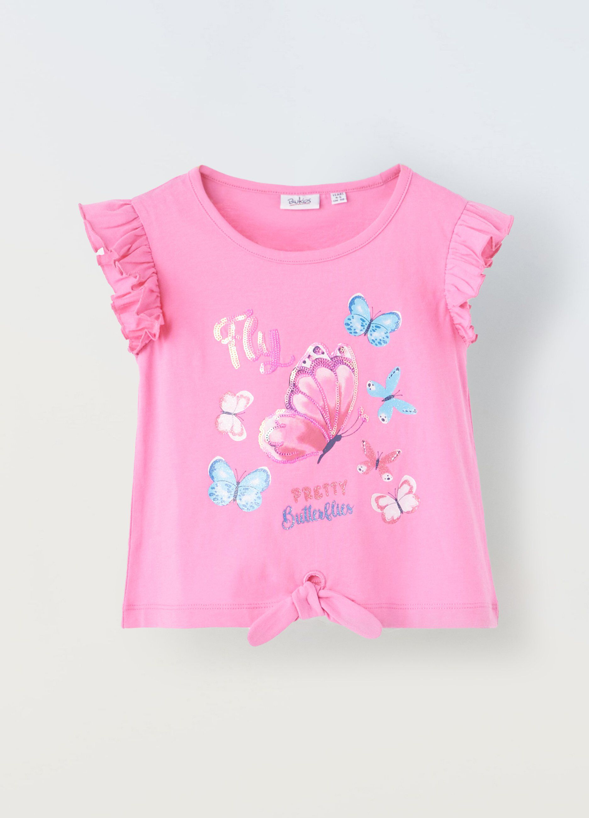 T-shirt con maniche ad aletta bambina_0