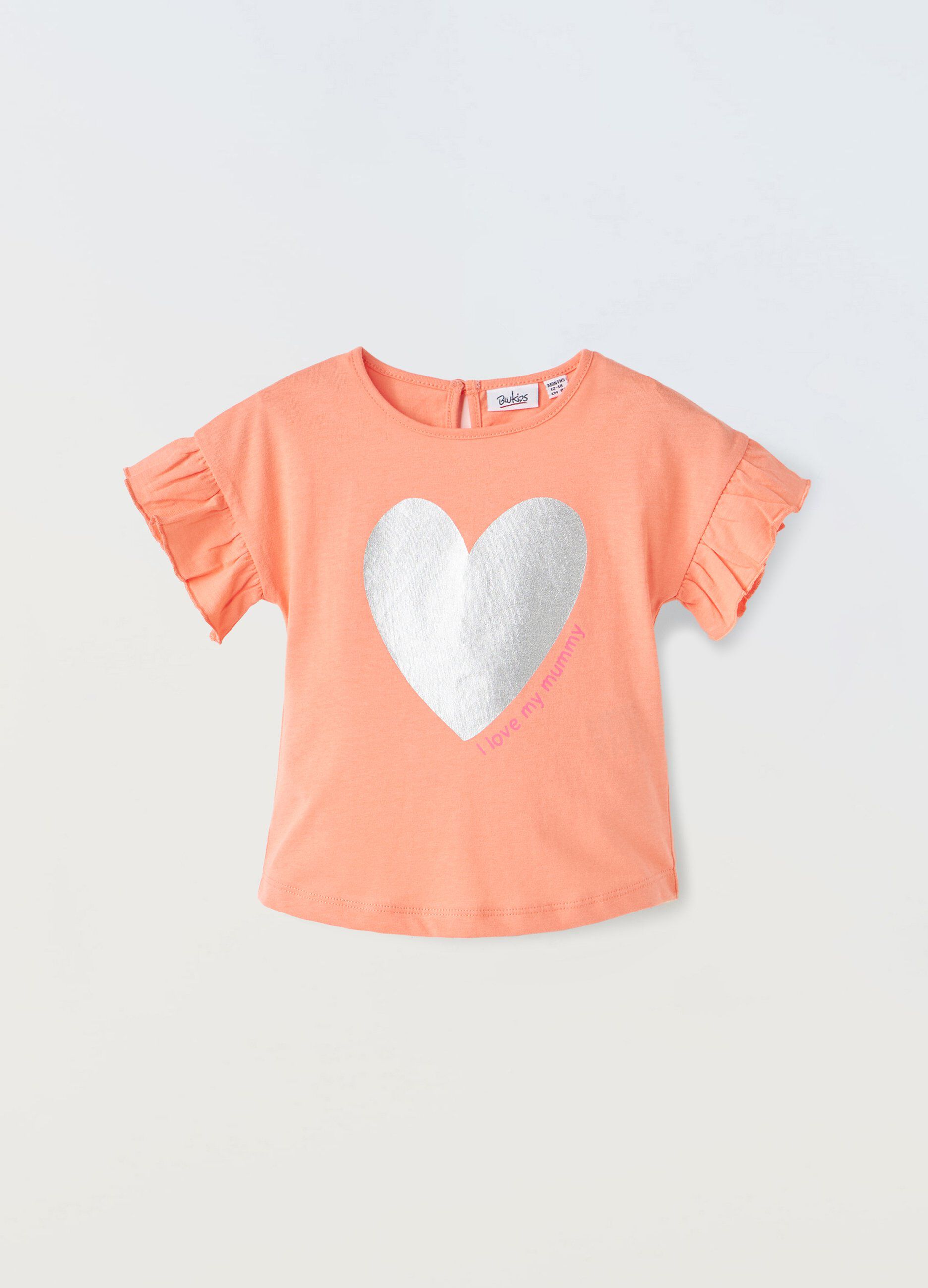 T-shirt in puro cotone con stampa neonata_0