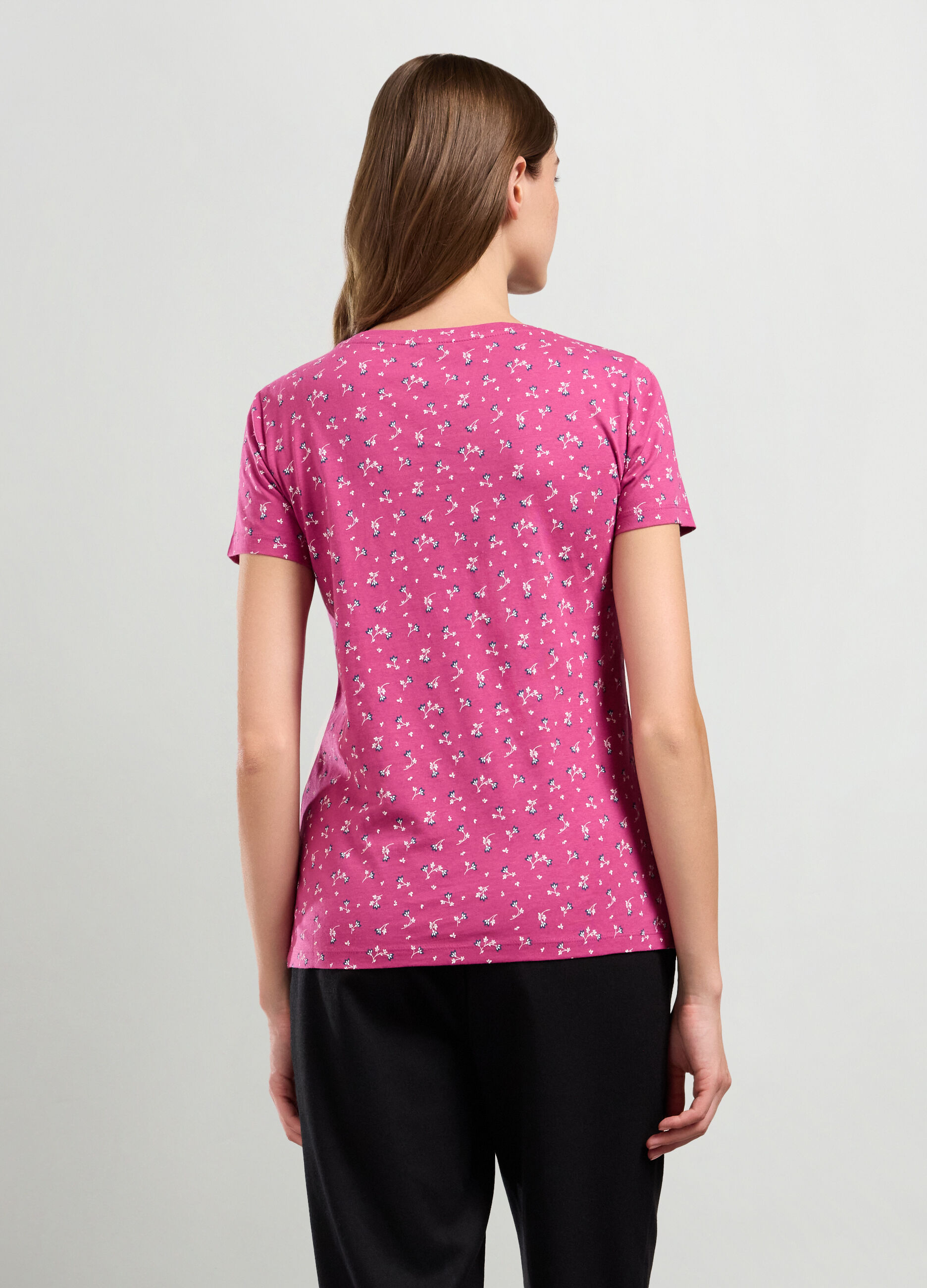 T-shirt in puro cotone con stampa donna_1