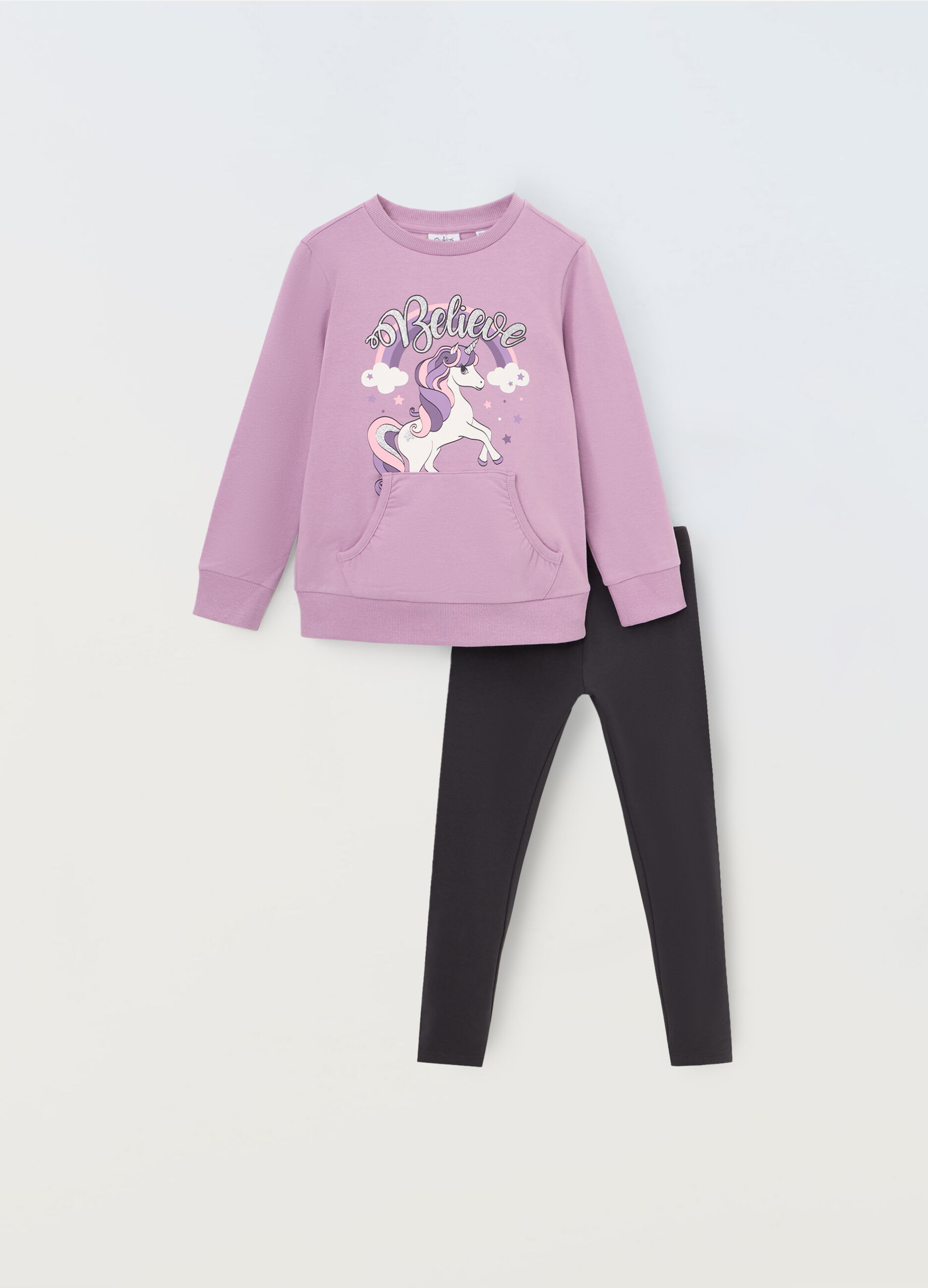 Jogging set in cotone stretch bambina_0