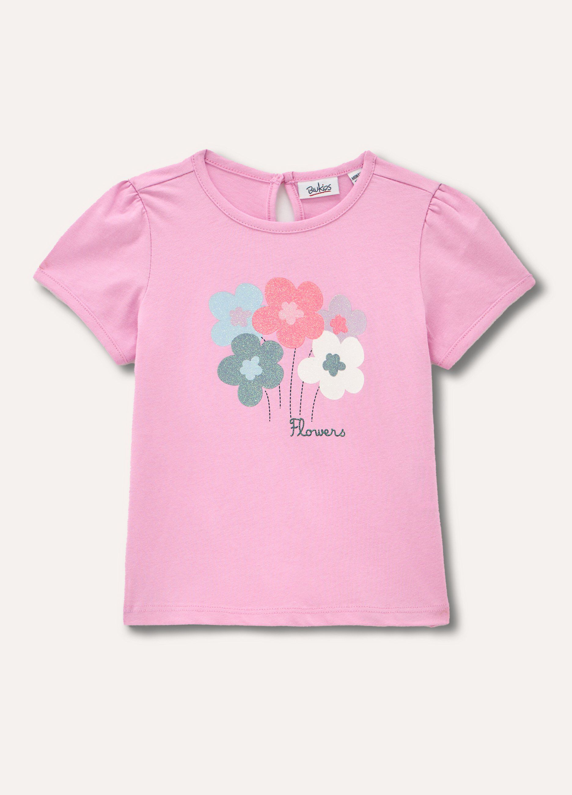 T-shirt in puro cotone con stampa neonata_0