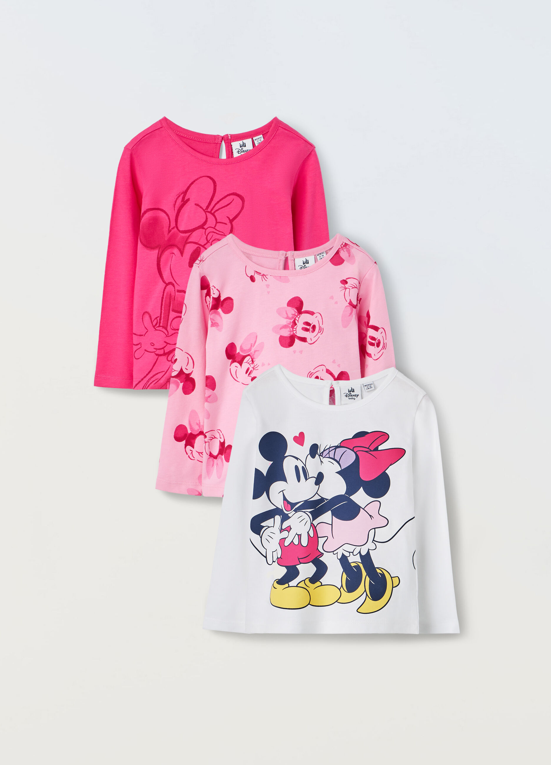 Pack 3 t-shirt Minnie in puro cotone neonata_0