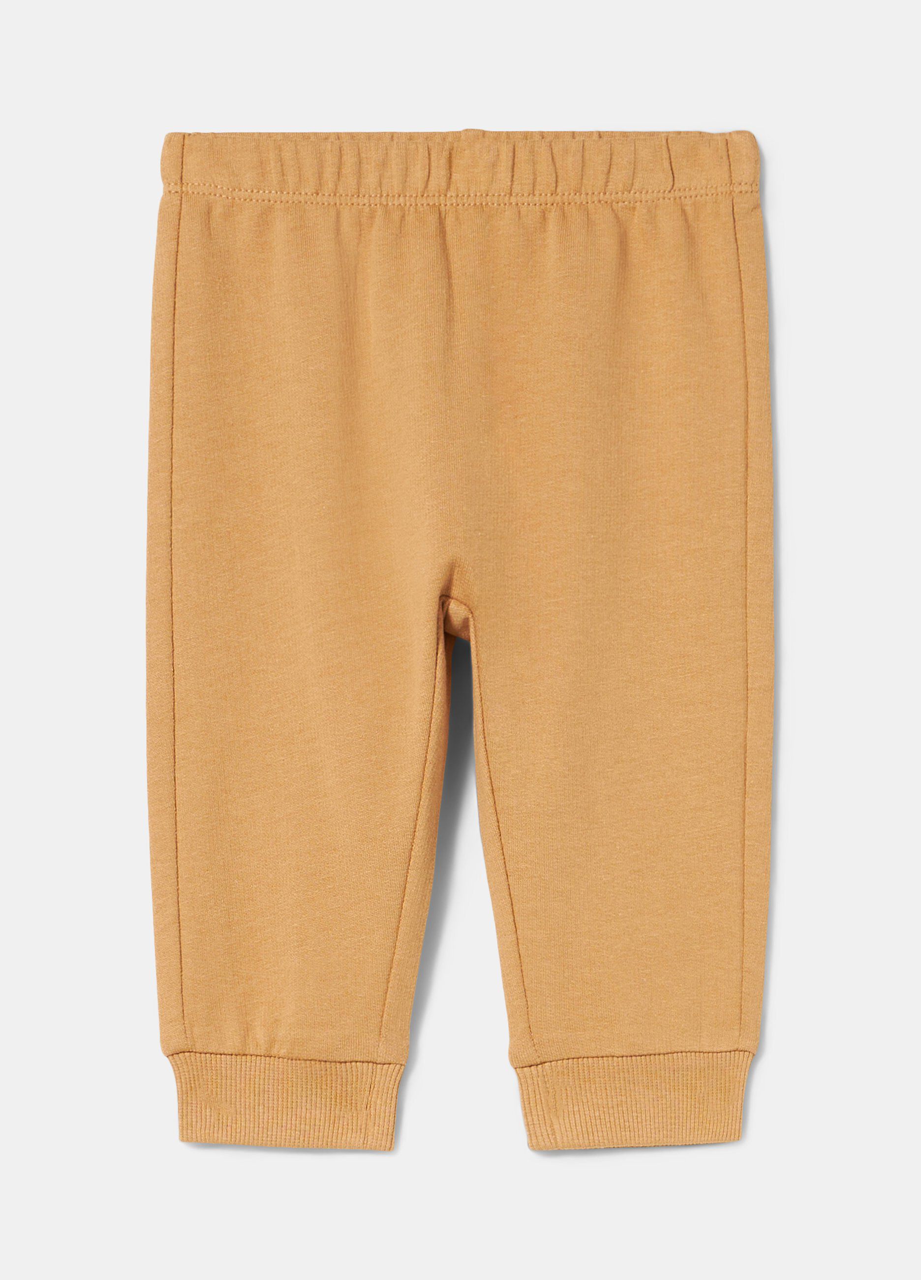Pantaloni in felpa di puro cotone neonato_0