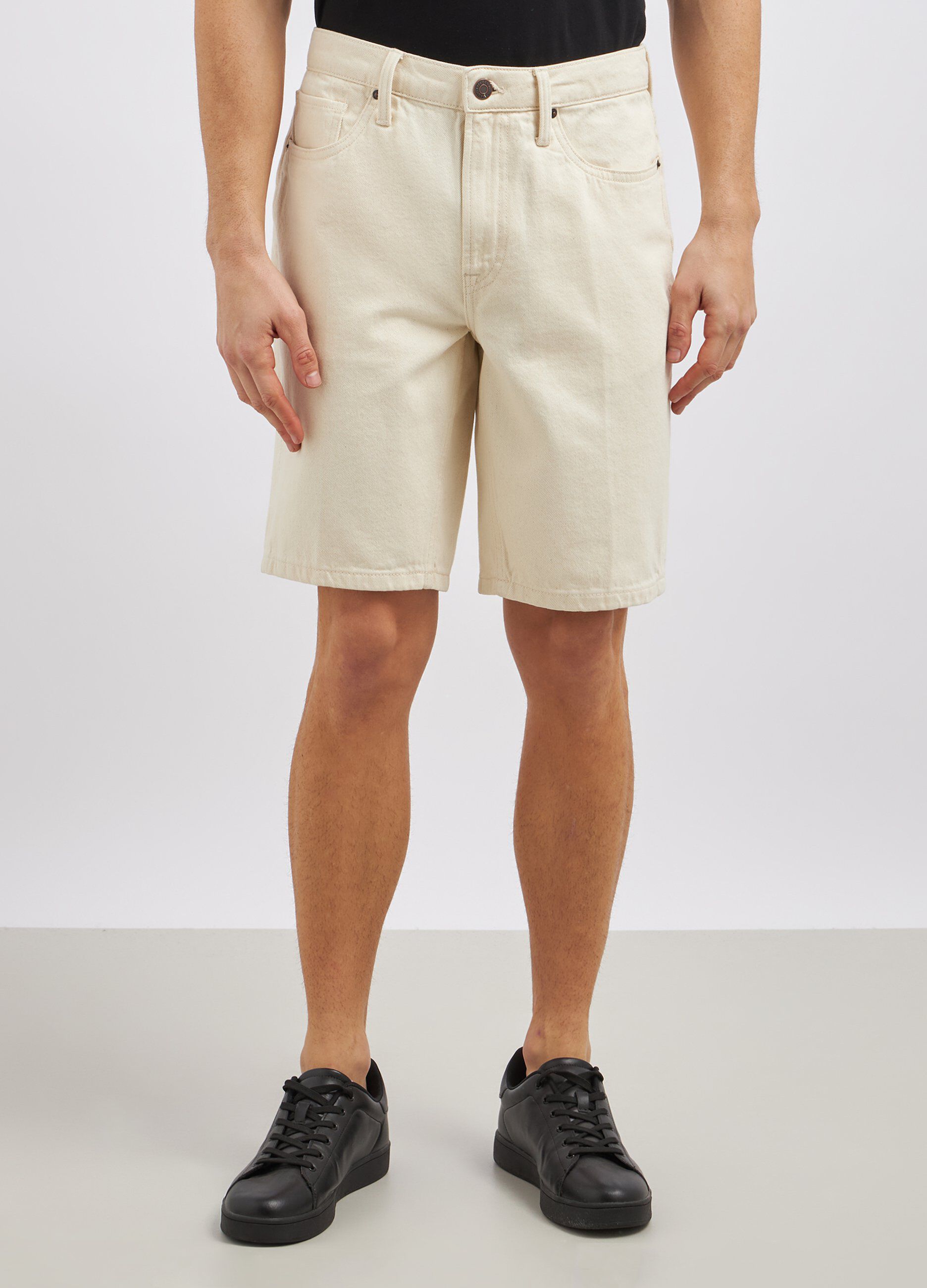 Shorts in denim di puro cotone uomo_1
