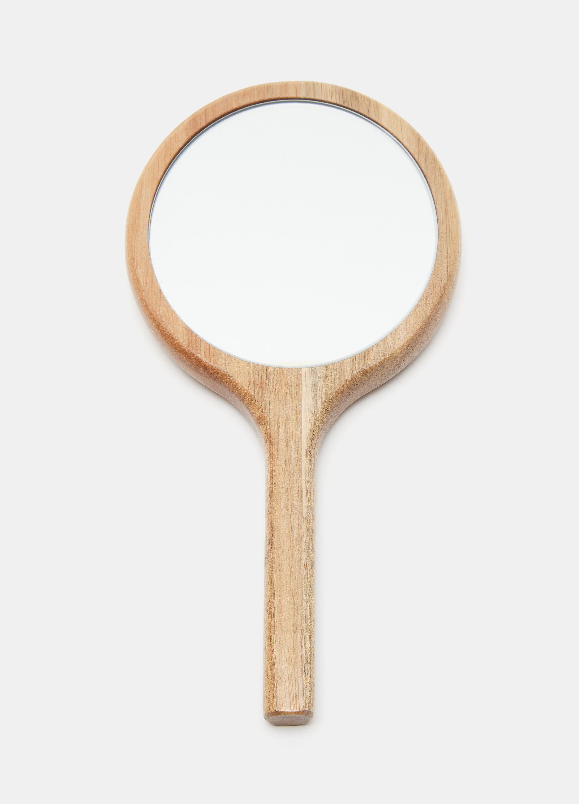 Specchio con manico in legno di acacia