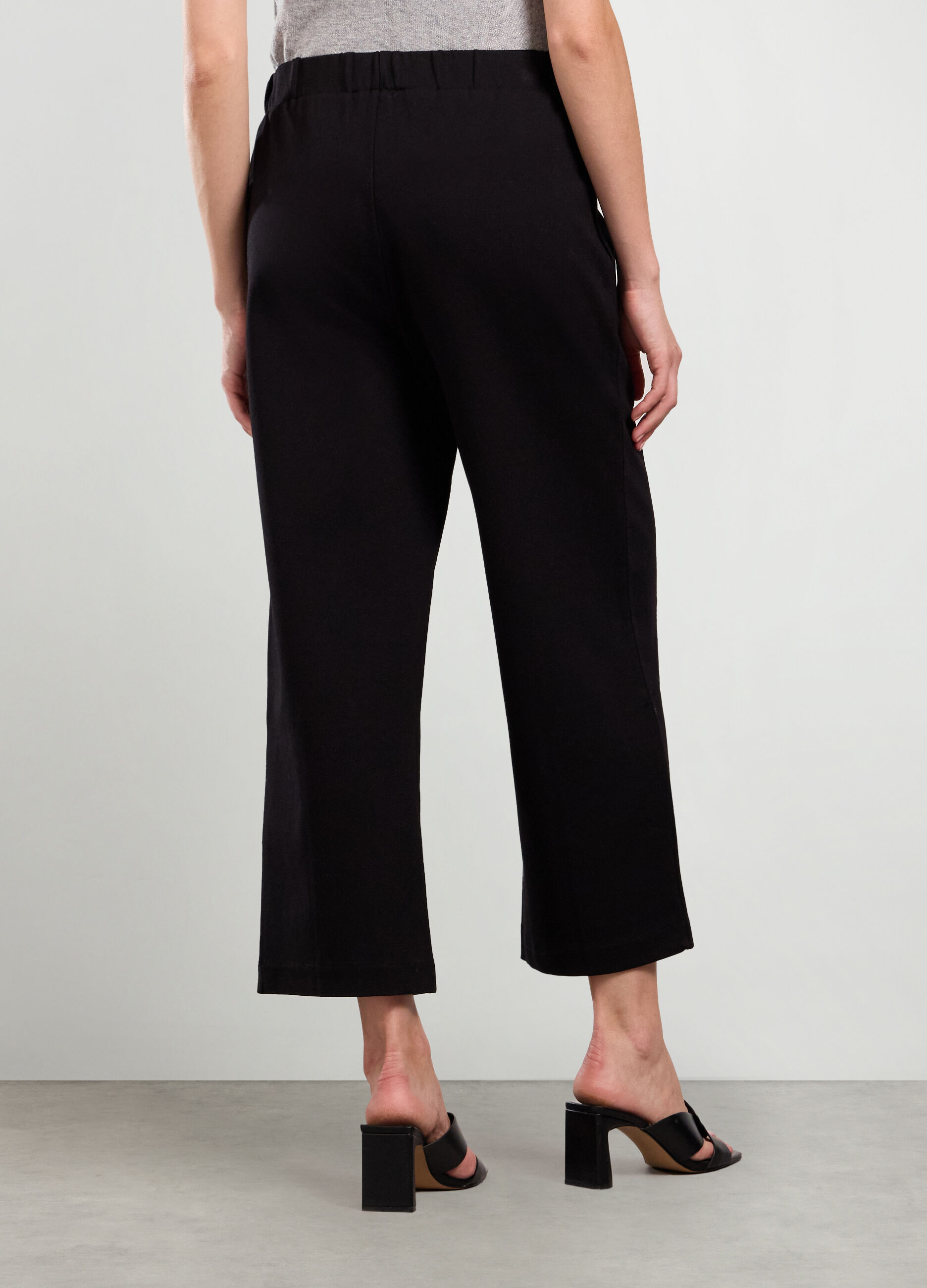 Pantaloni cropped in punto Milano donna_1