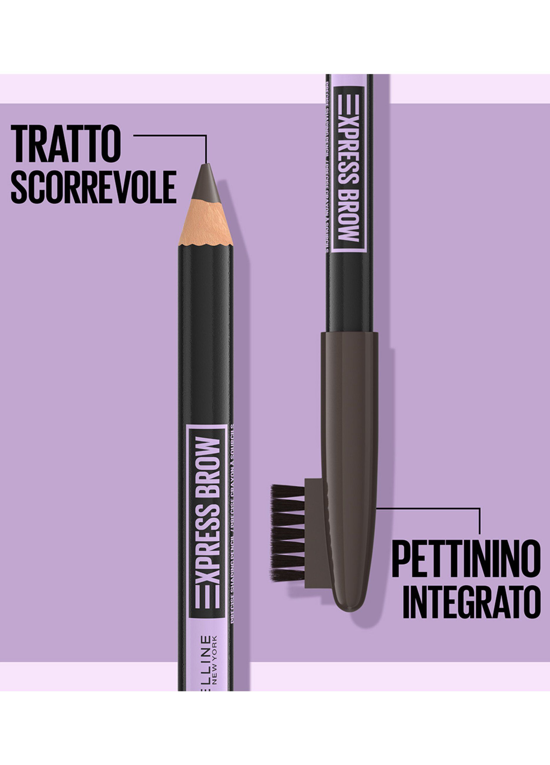 Maybelline New York Express Brows 2-in-1, Matita Ombretto per sopracciglia naturalmente definite, Soft Brown (03)._1