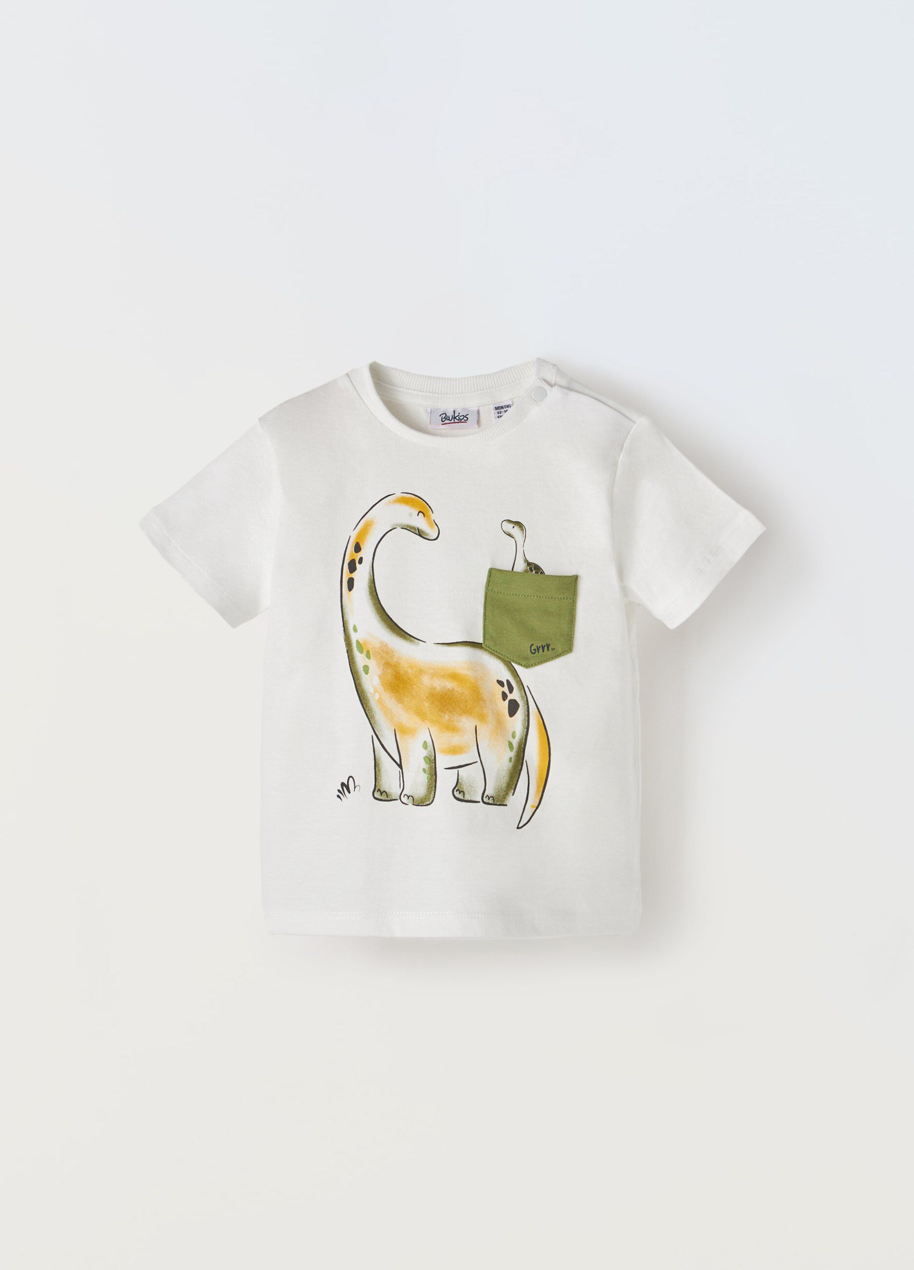 T-shirt in puro cotone con stampa neonato_0