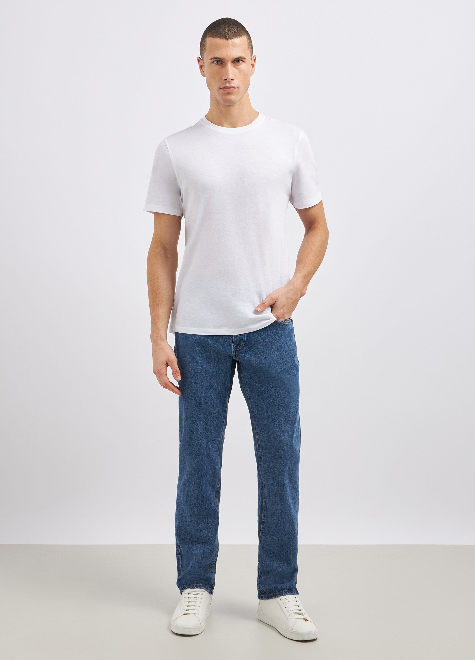 Jeans regular fit in puro cotone uomo_0