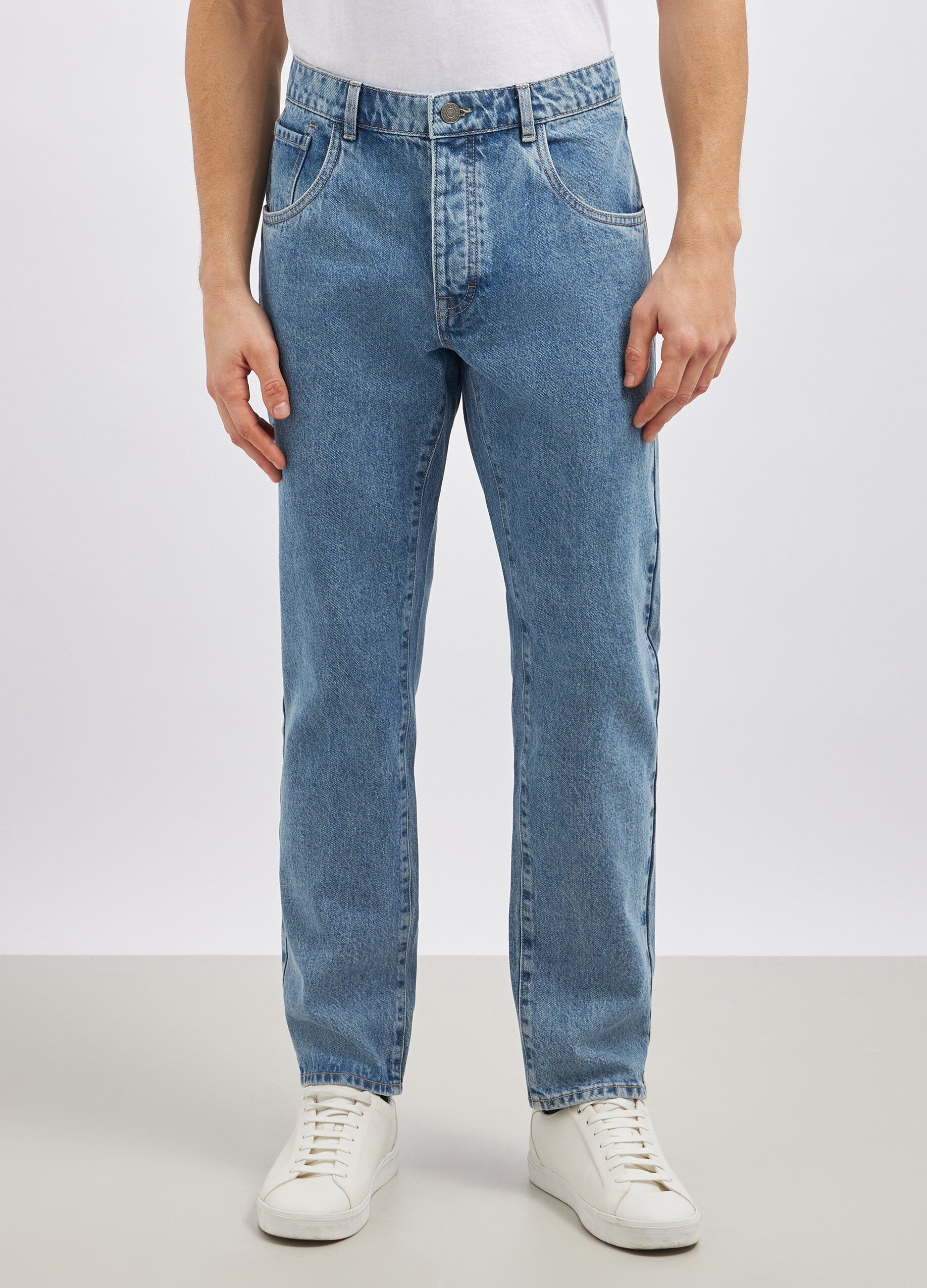 Jeans regular fit in puro cotone uomo_1