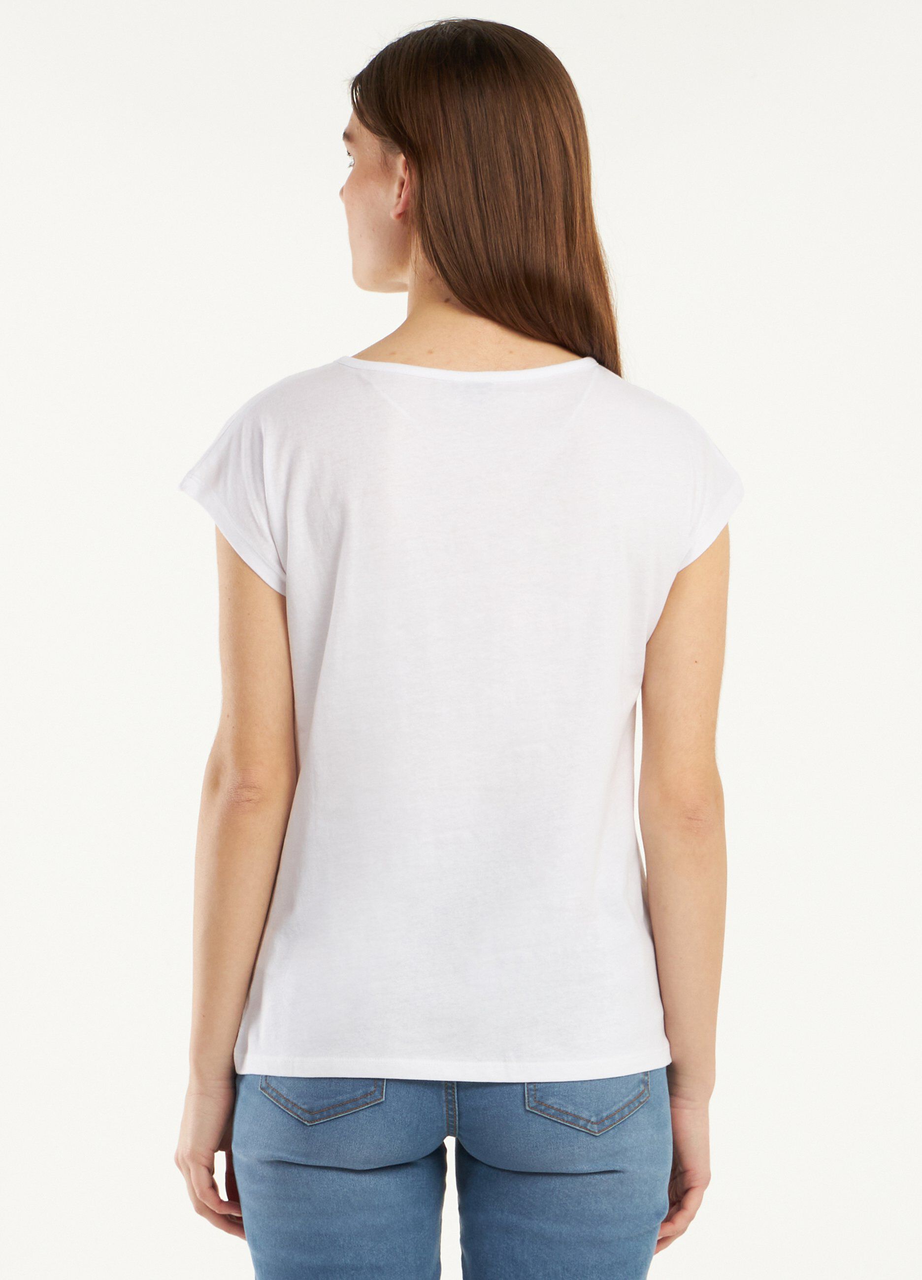T-shirt in puro cotone con cut-out donna_1