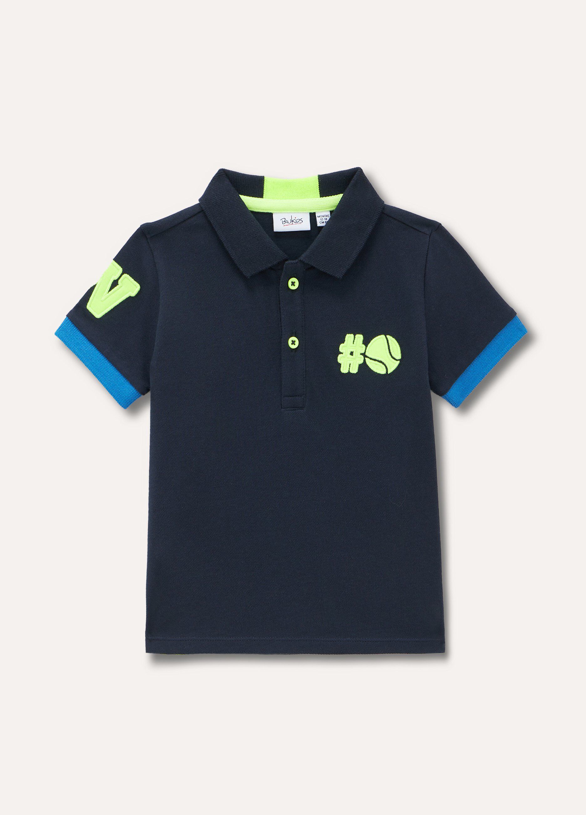 Polo in puro cotone piquet neonato_0