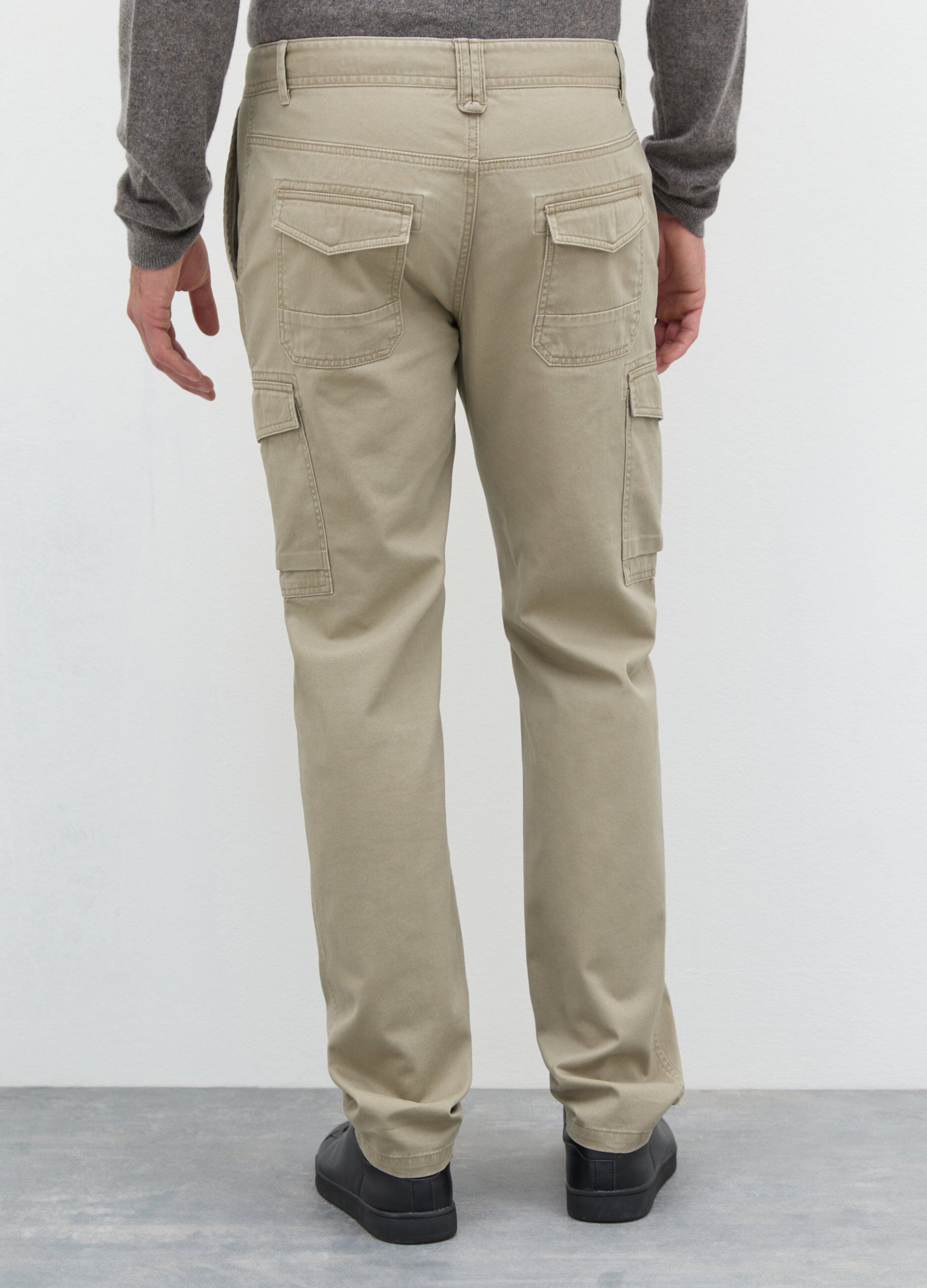 Pantaloni cargo in puro cotone uomo_1