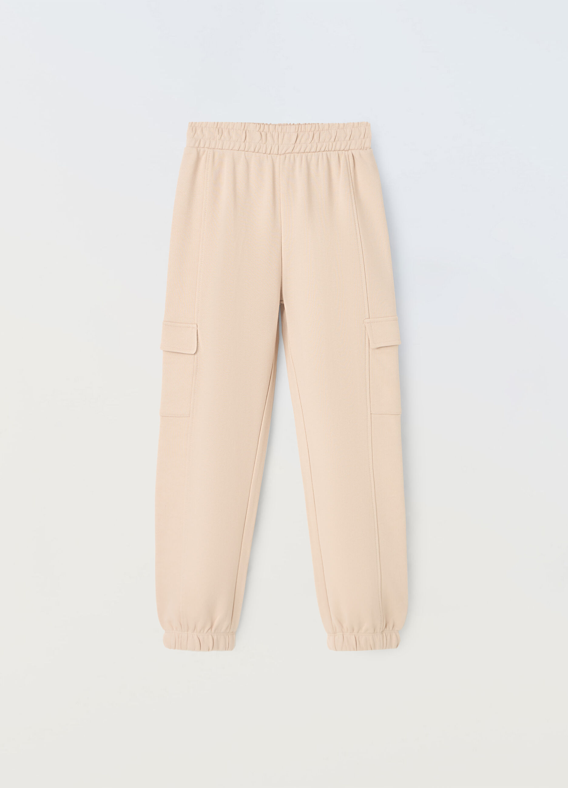 Joggers cargo in french terry di puro cotone ragazza_0