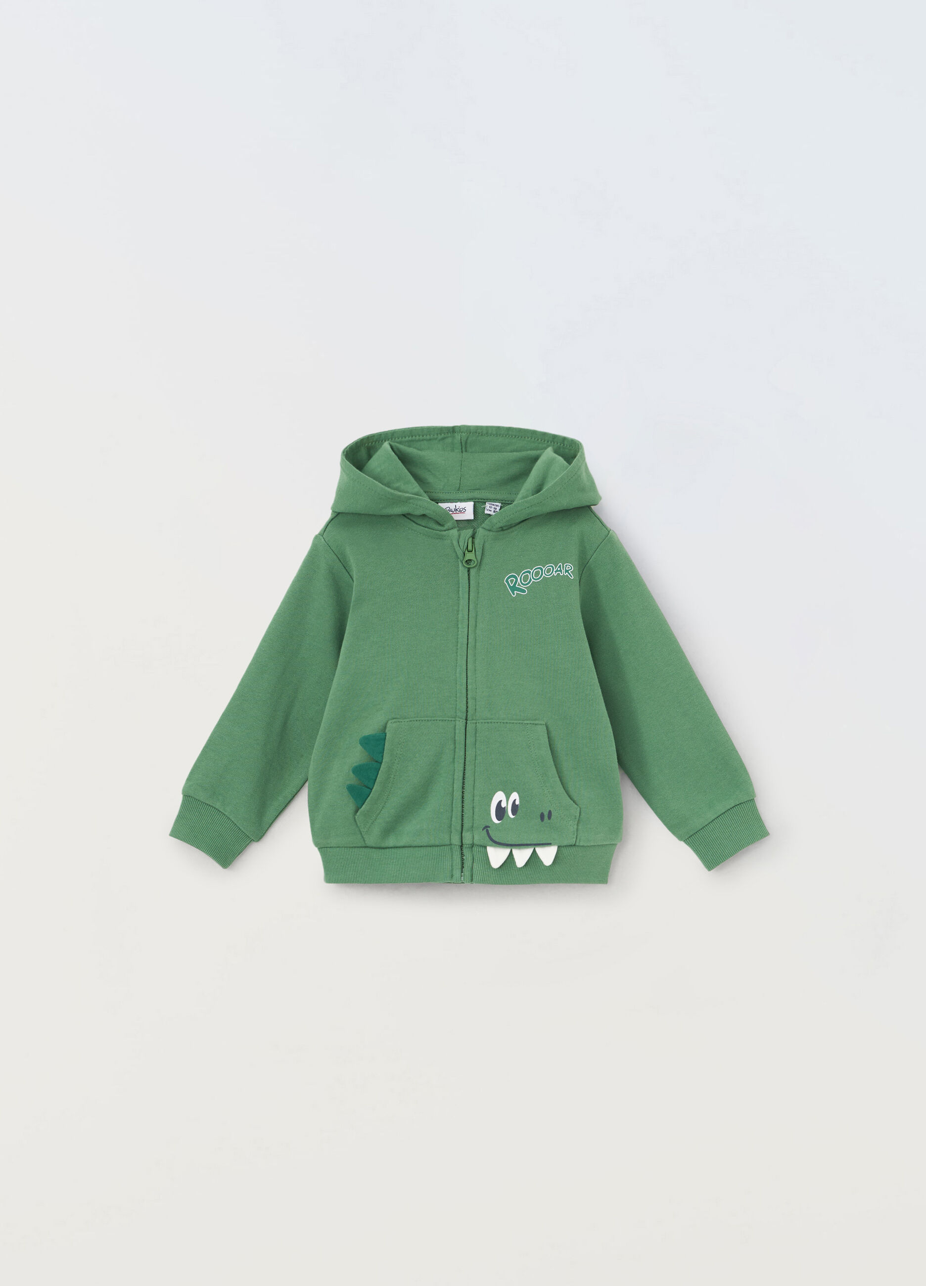 Felpa full zip in puro cotone neonato_0