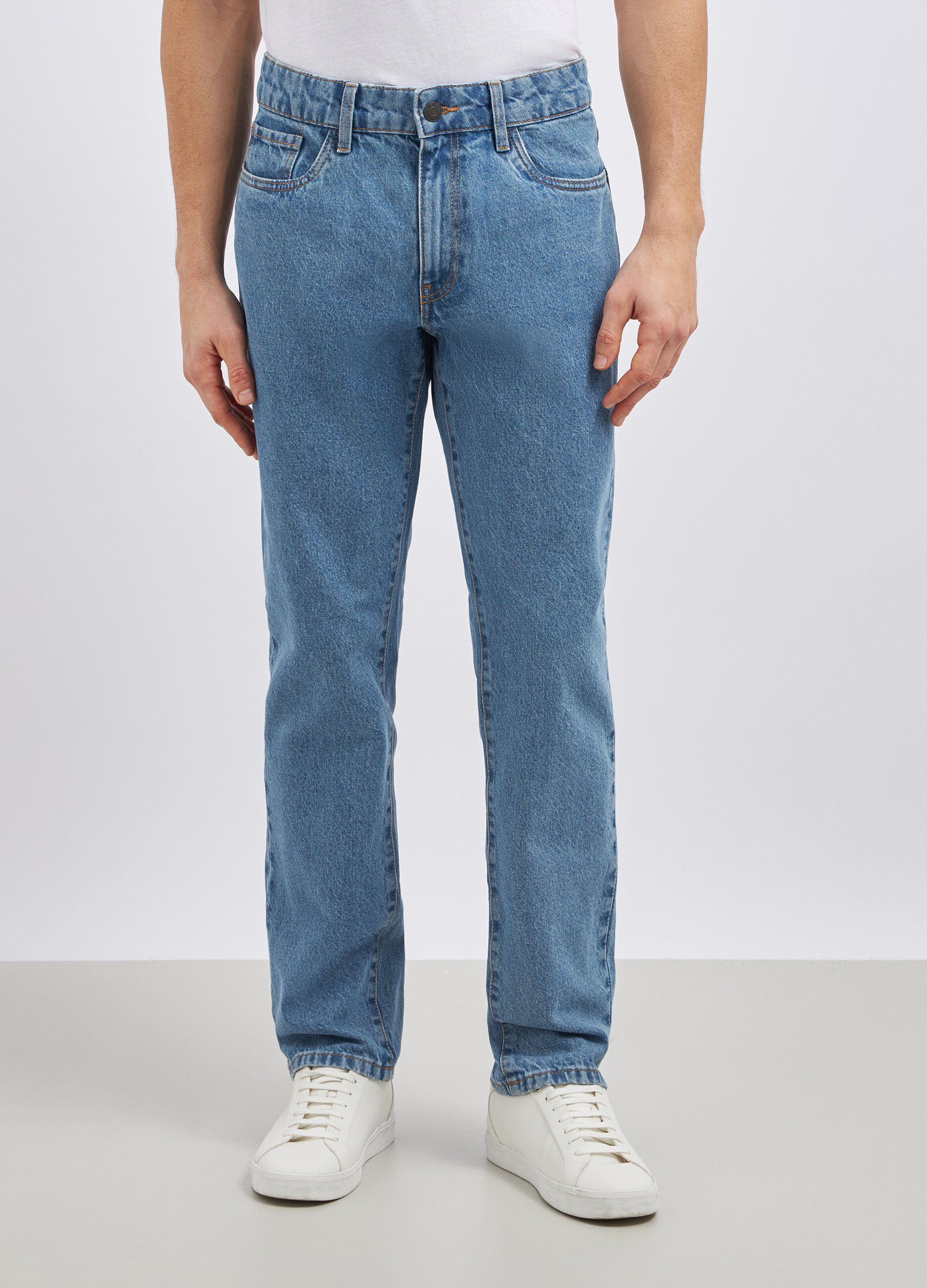 Jeans regular fit in puro cotone uomo_1