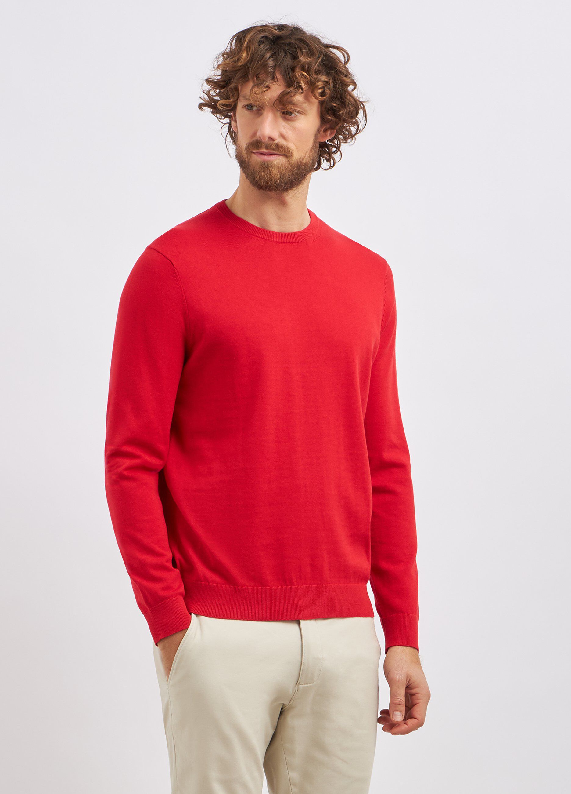 Girocollo tricot in puro cotone uomo_0