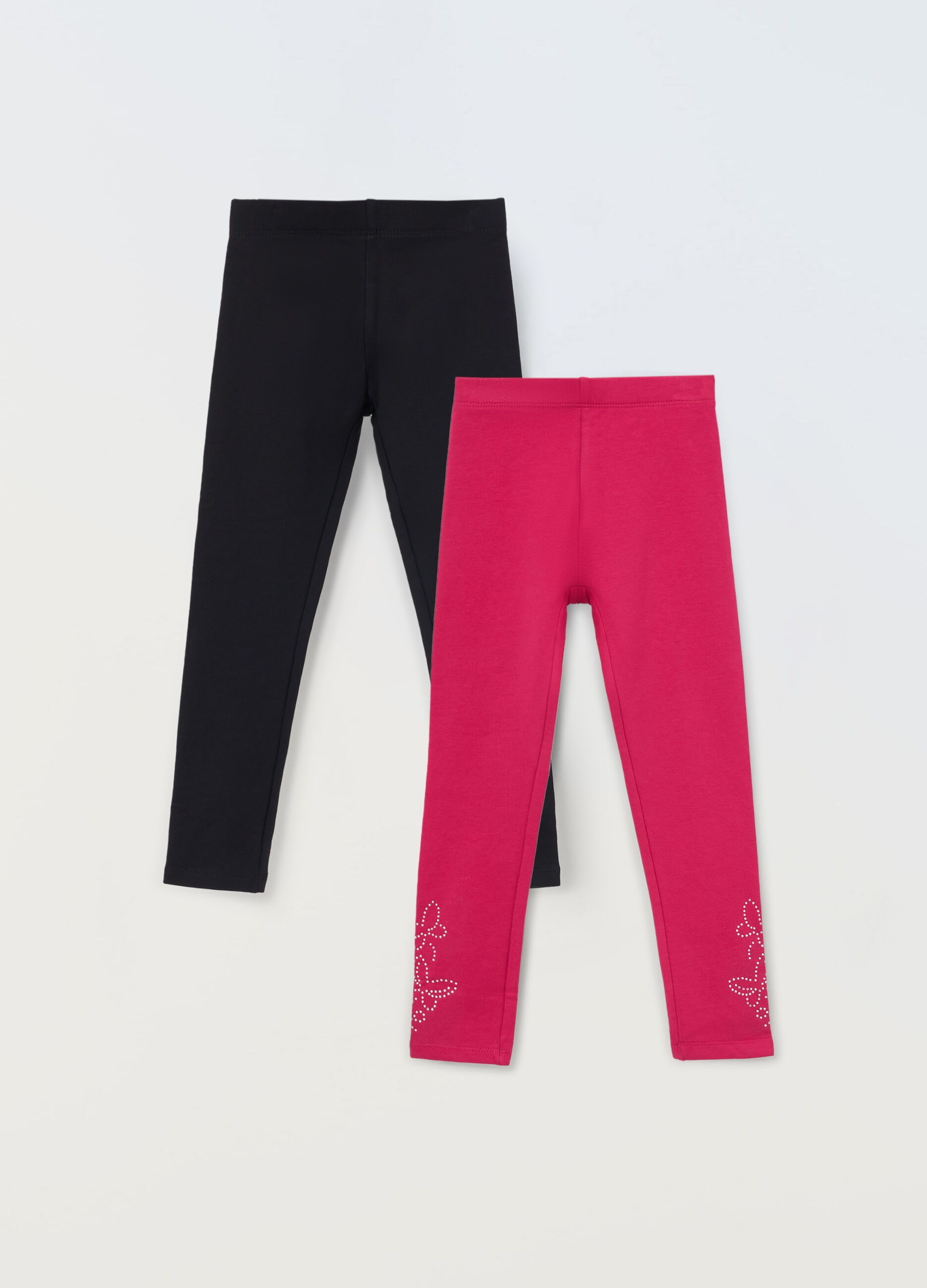 Pack 2 leggings in french terry stretch bambina_0