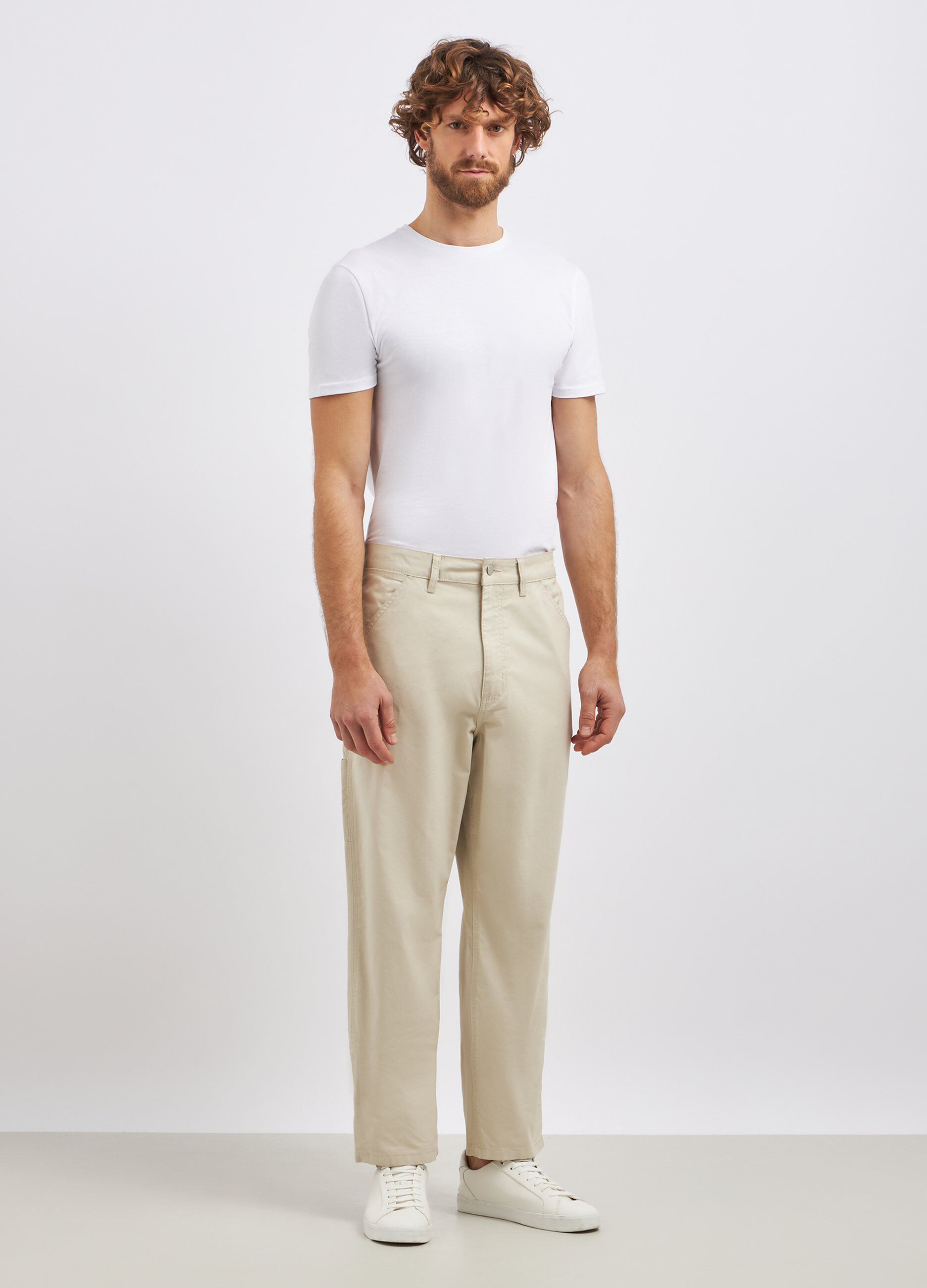 Pantaloni cargo in puro cotone uomo_0