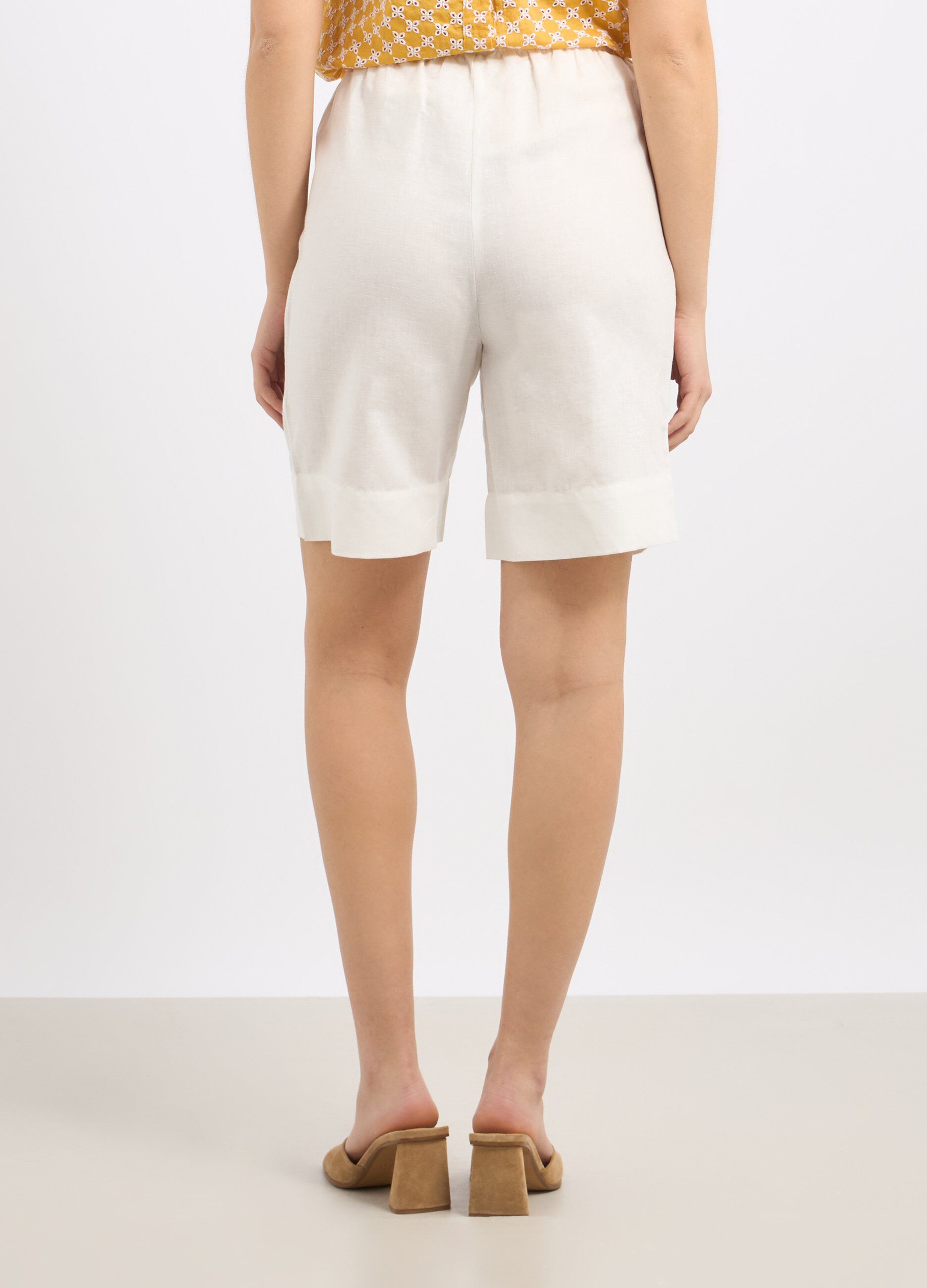 Shorts in misto lino donna_1