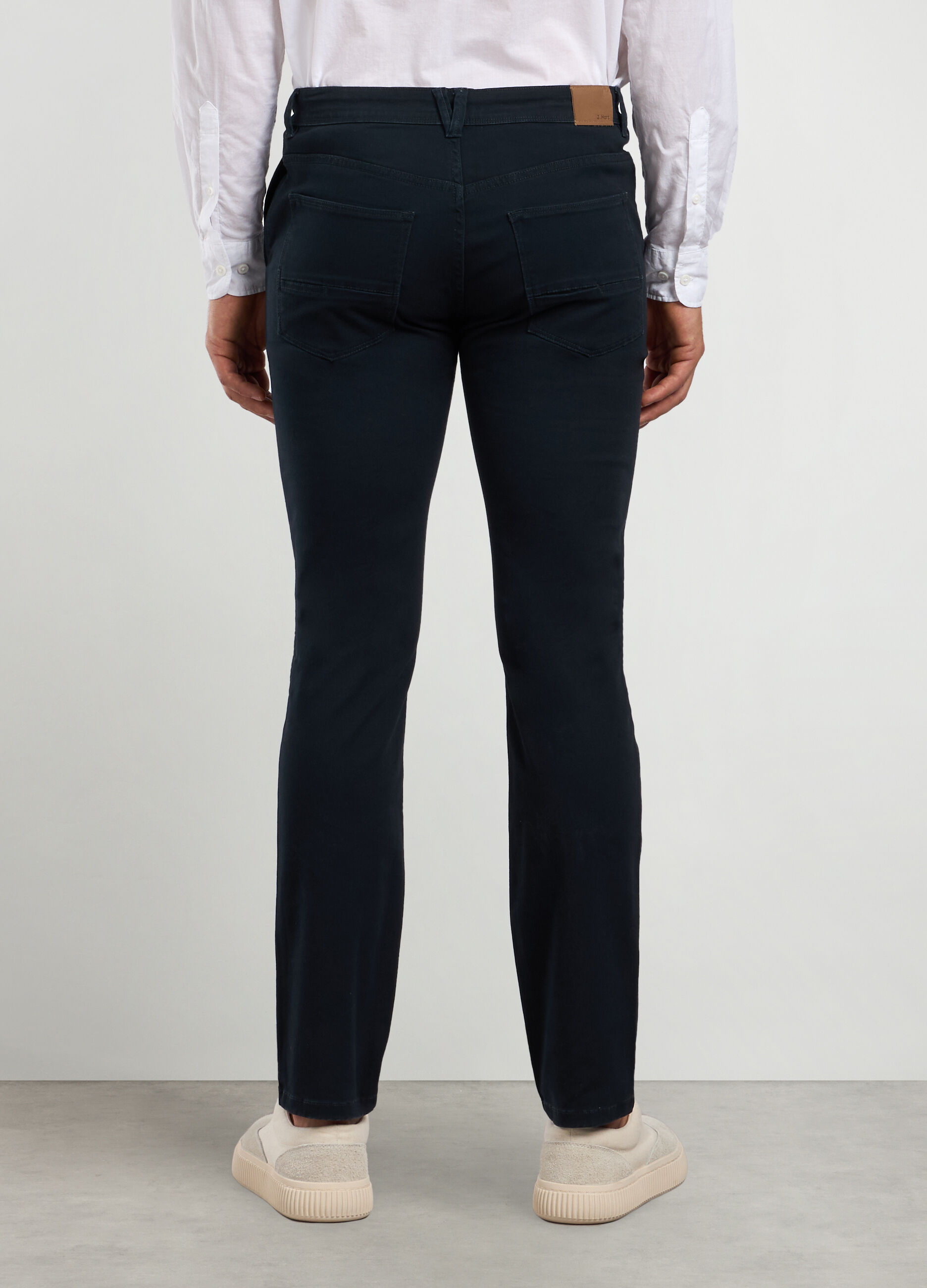 Pantaloni in twill di cotone stretch uomo_1