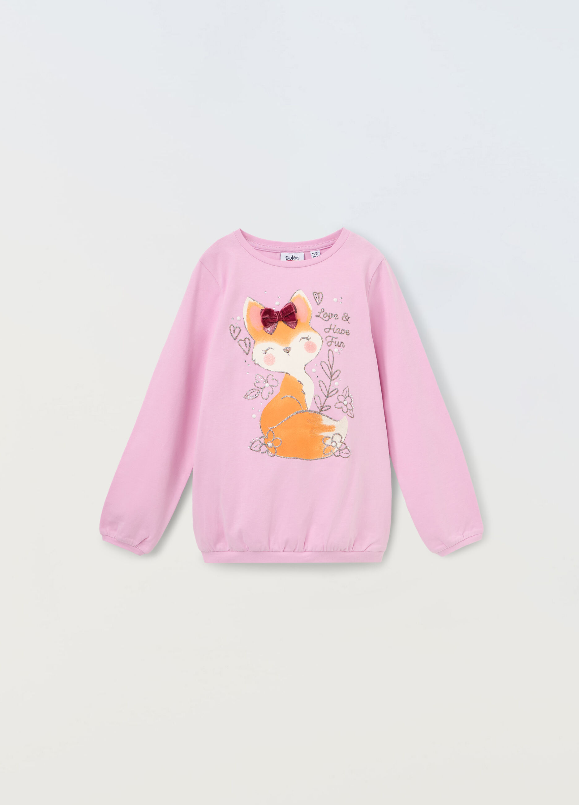 T-shirt in jersey di cotone stretch bambina_0