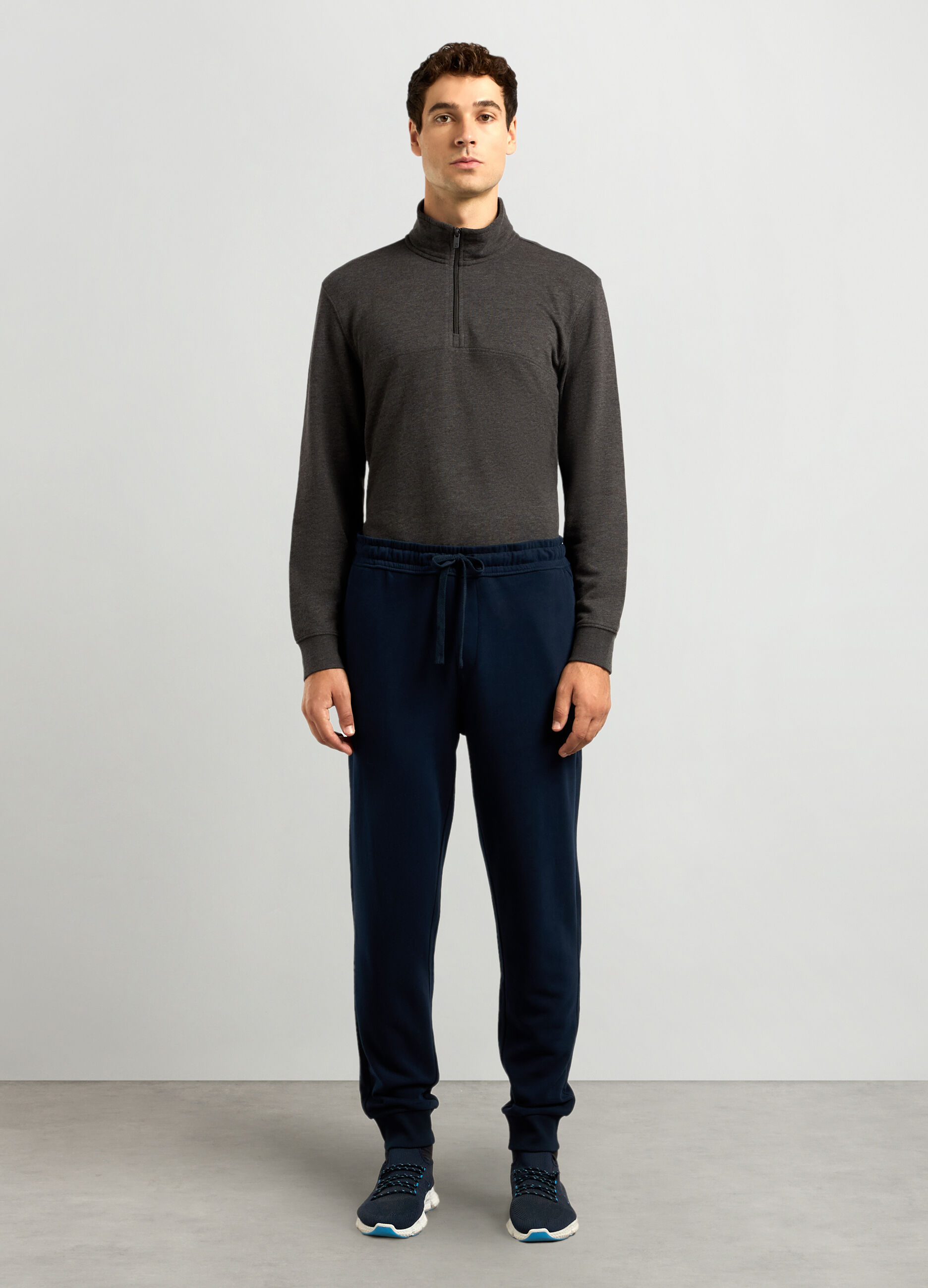 Jogger in puro cotone fleece uomo_0