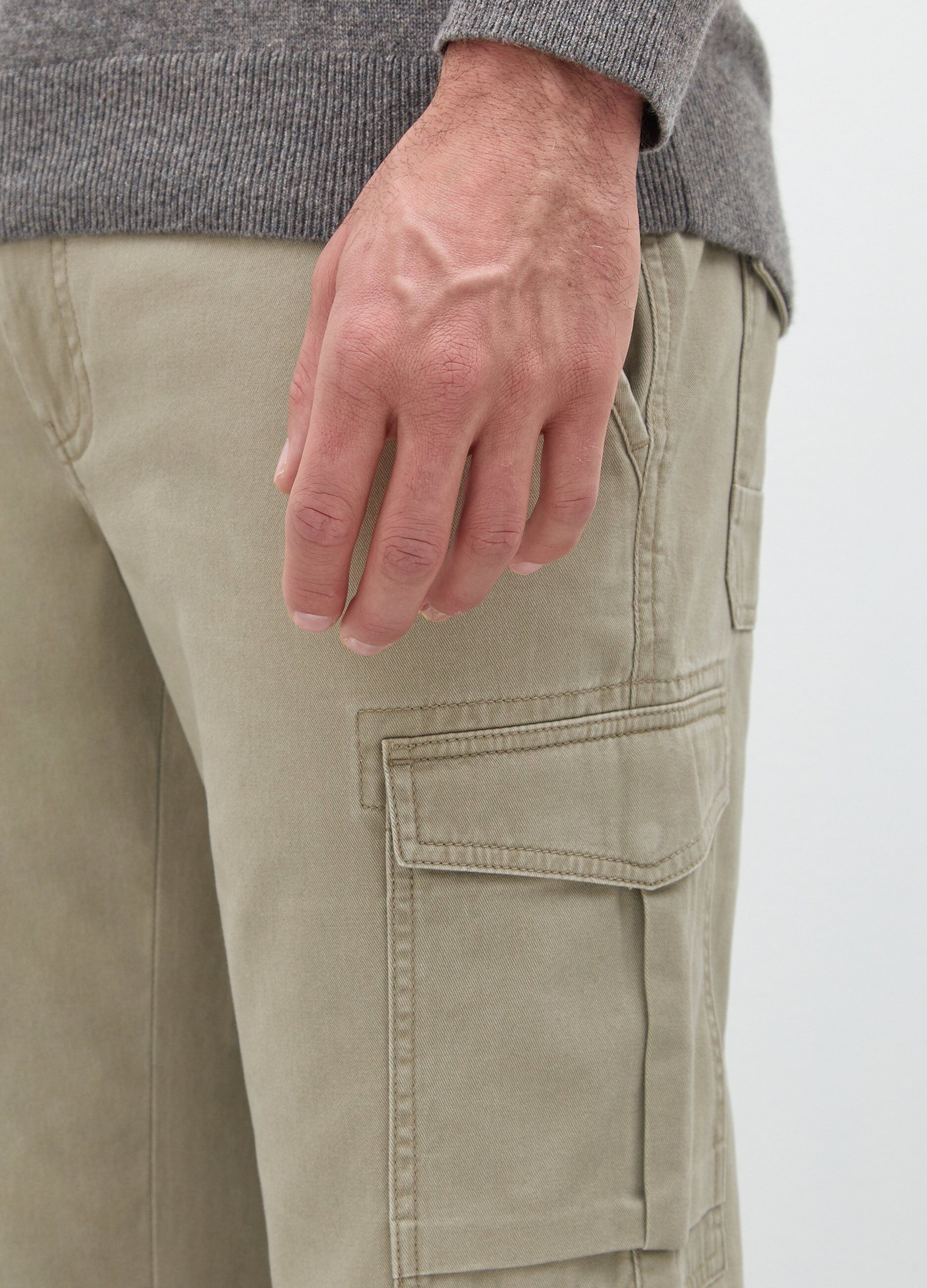 Pantaloni cargo in puro cotone uomo_2