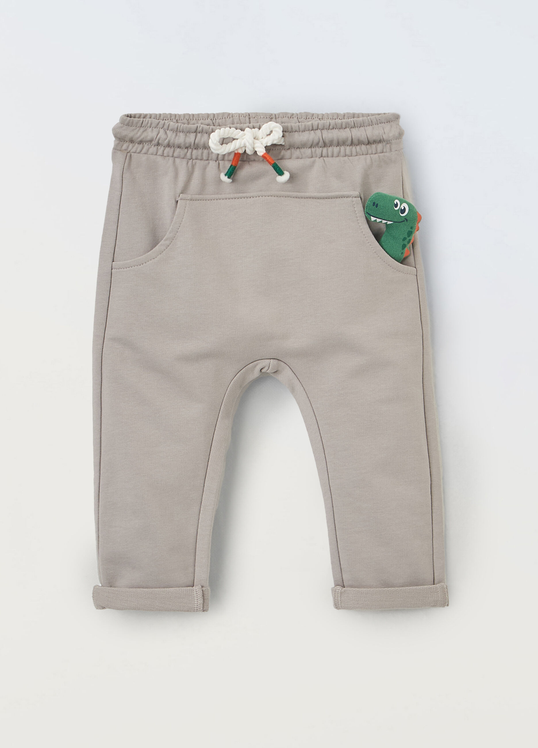 Jogger in puro cotone con applicazione neonato_0