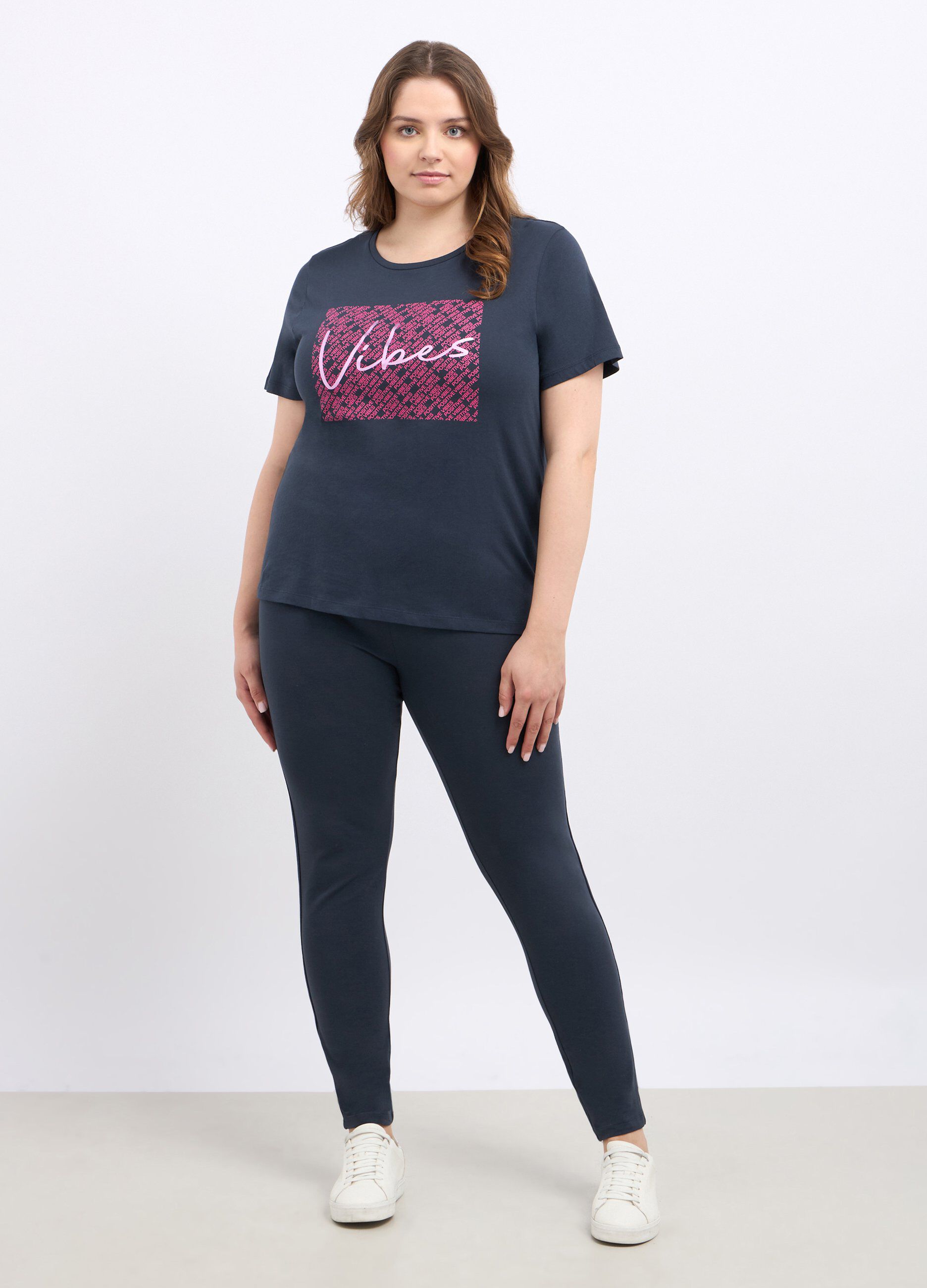 Leggings fitness in cotone stretch donna curvy_0