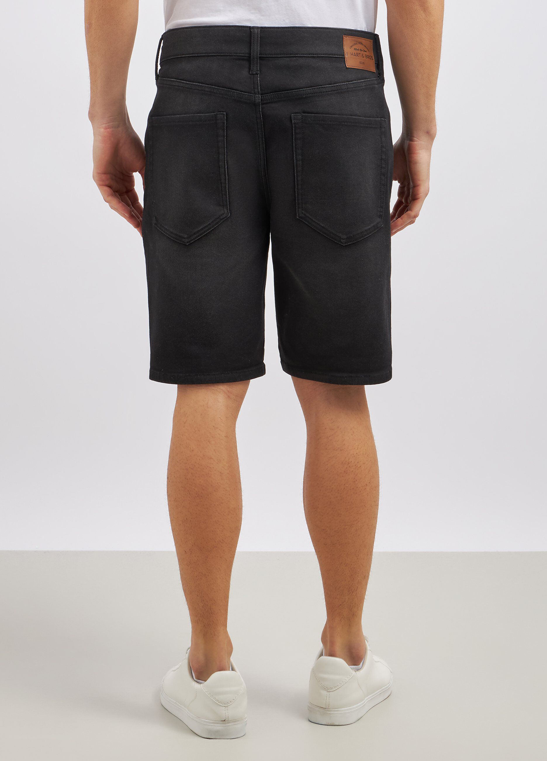 Shorts in denim di misto cotone stretch uomo_2