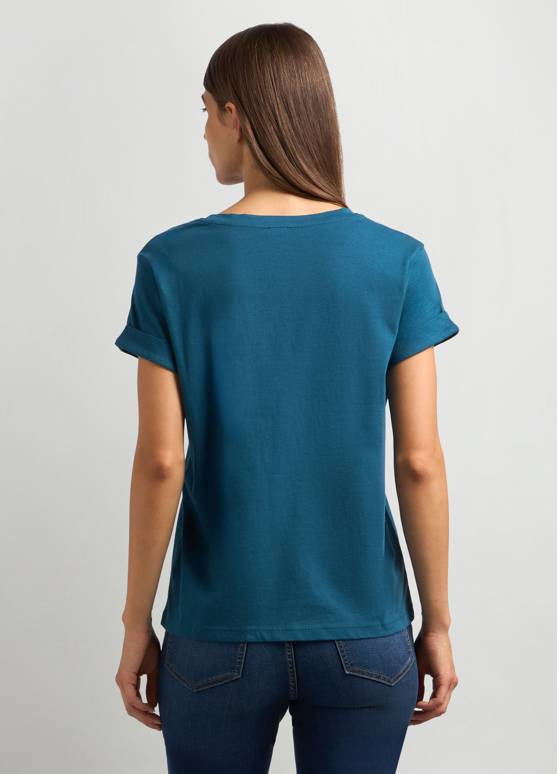 T-shirt in jersey di puro cotone donna_1